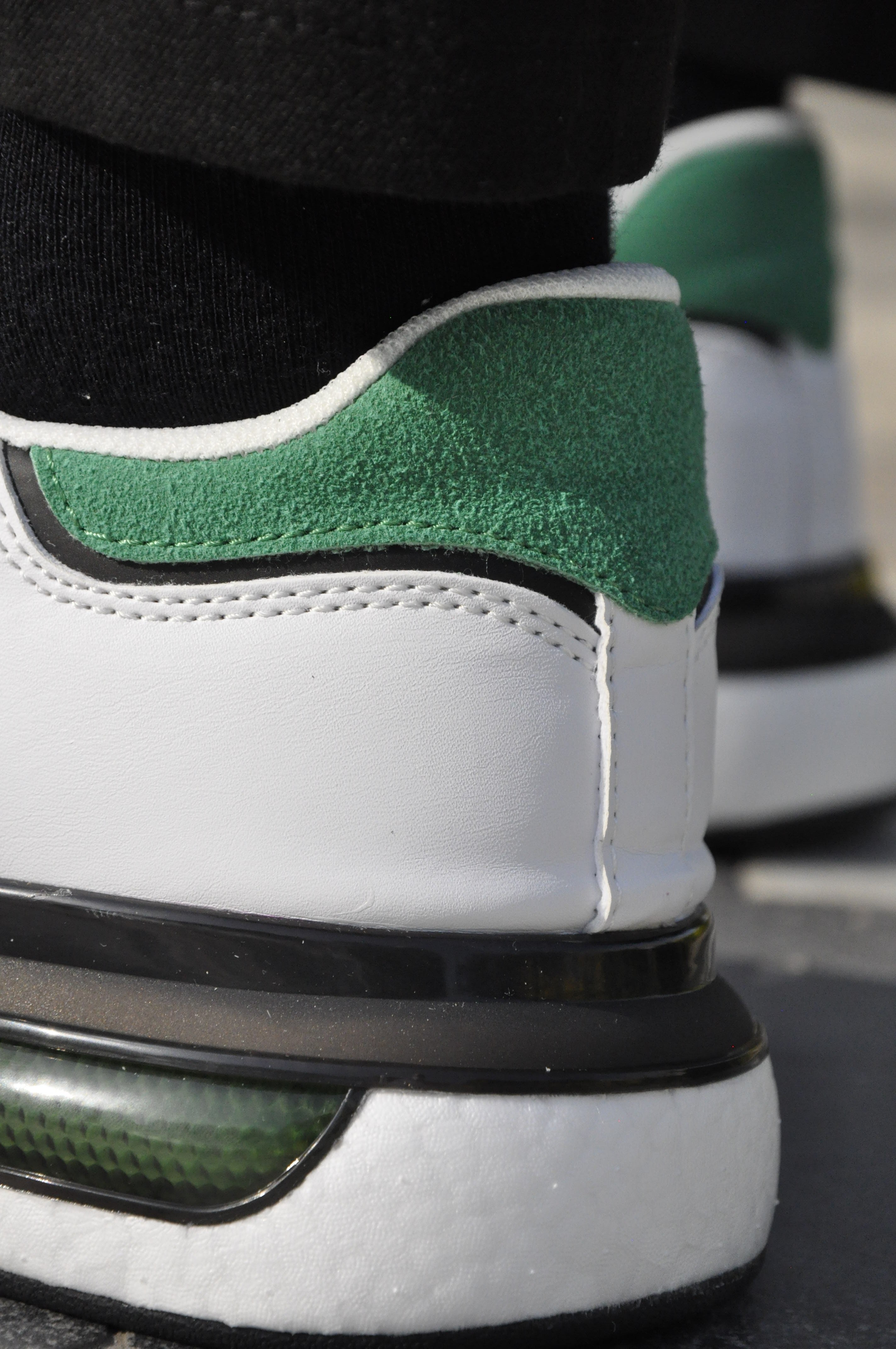 Pekin Model Hakiki Natural Deri Sneaker Ayakkabı - beyaz yeşil