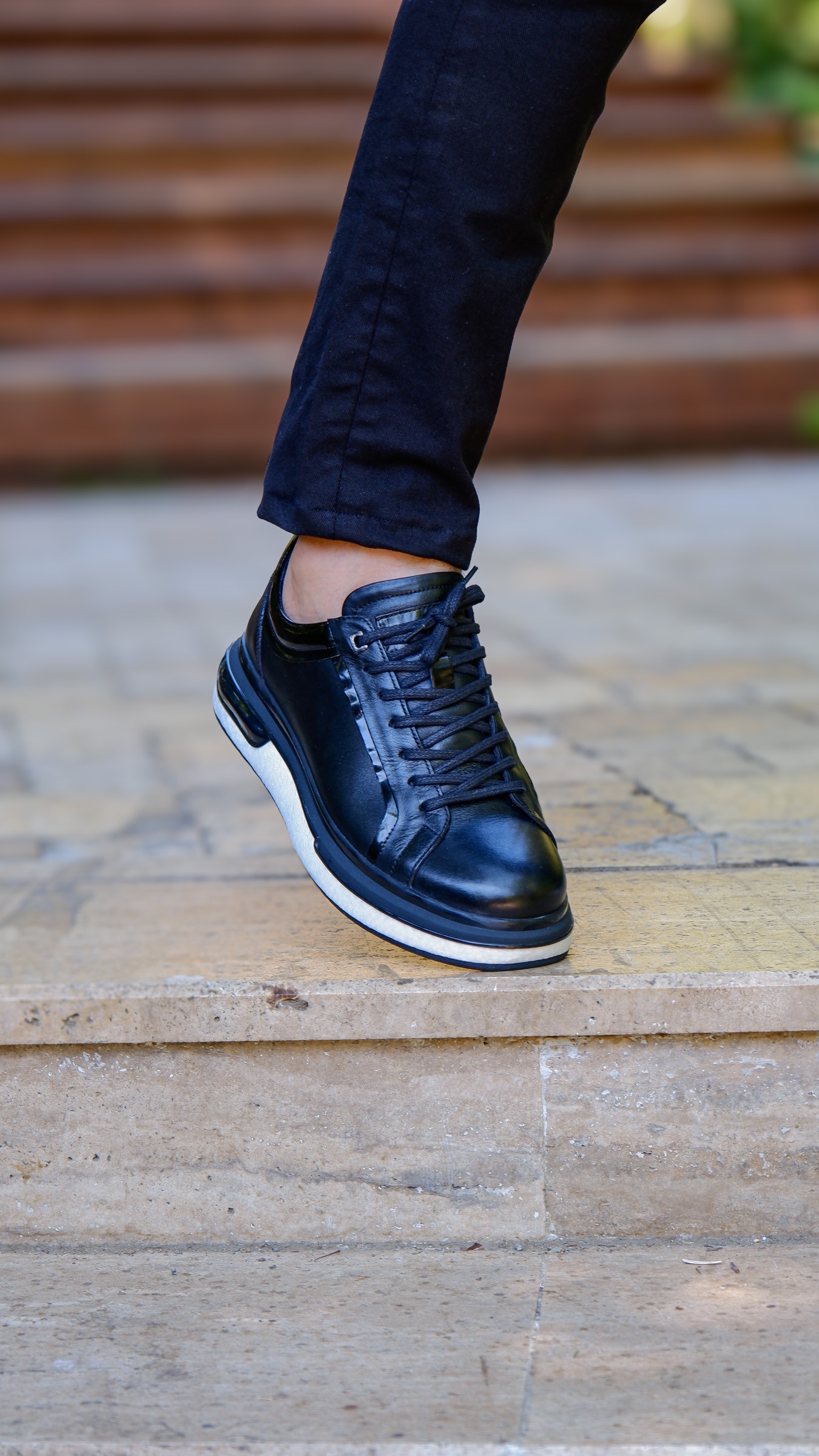 Orion model Hakiki Natural Deri Köpük Comfort Taban Sneaker Ayakkabı