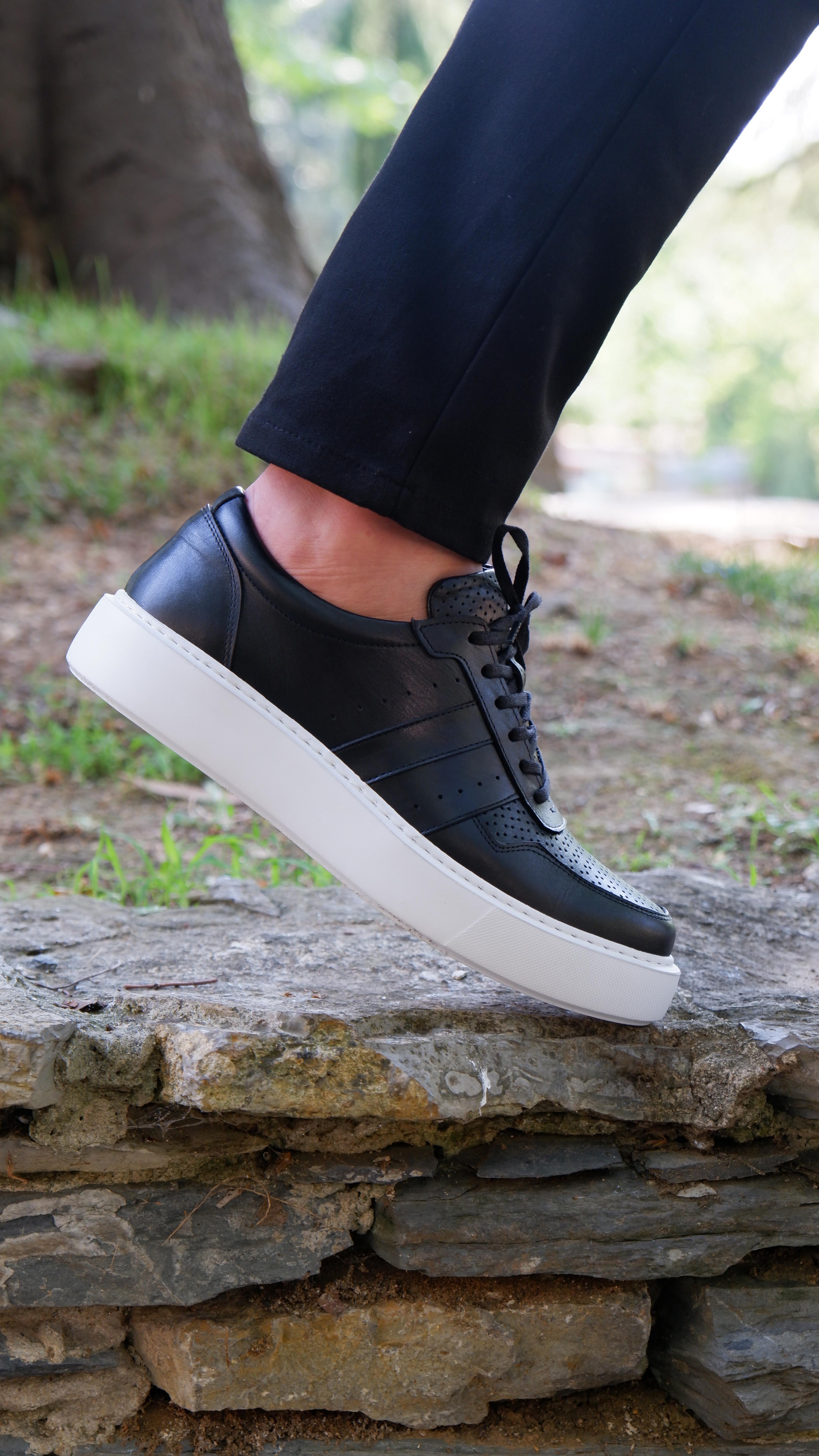 Viper Model Hakiki Natural Deri Sneaker Ayakkabı - Siyah