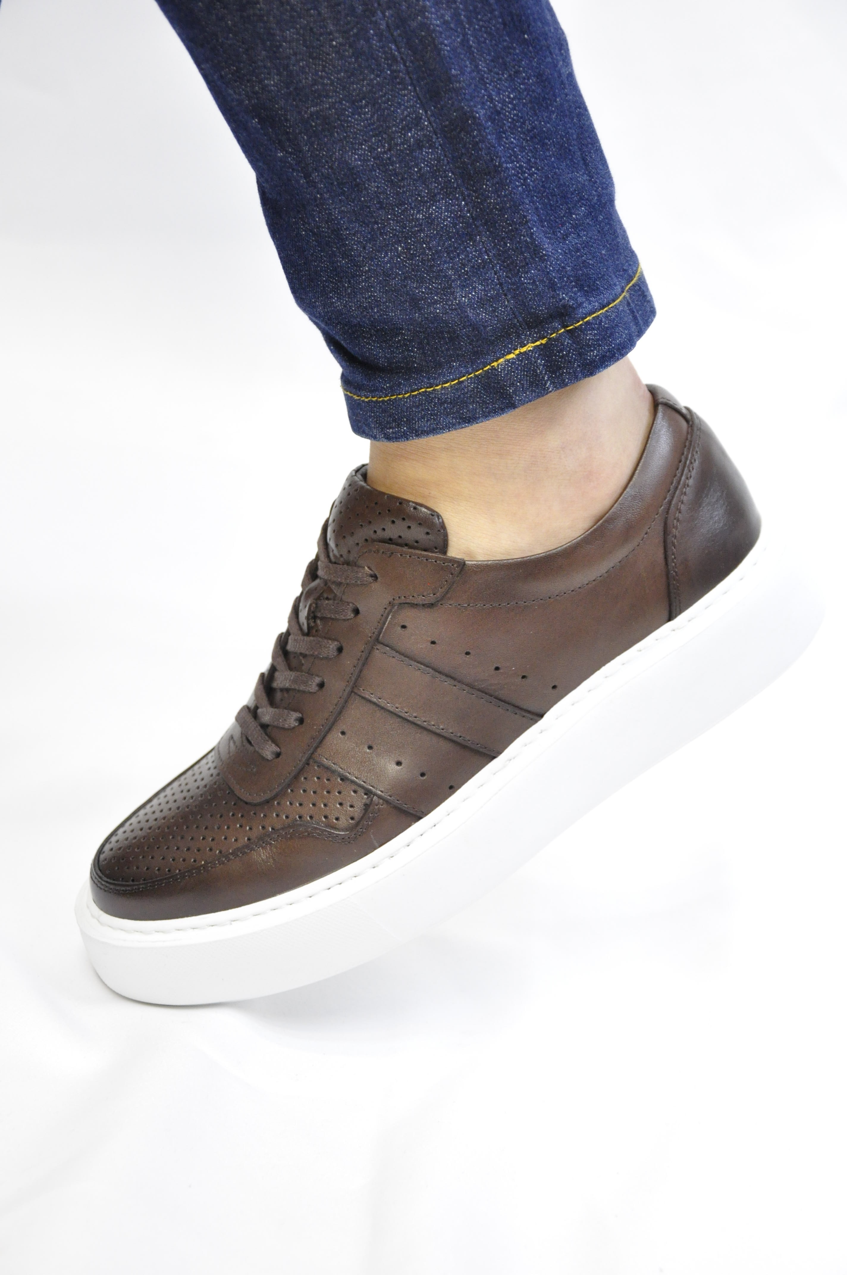 Viper Model Hakiki Natural Deri Sneaker Ayakkabı - Kahverengi