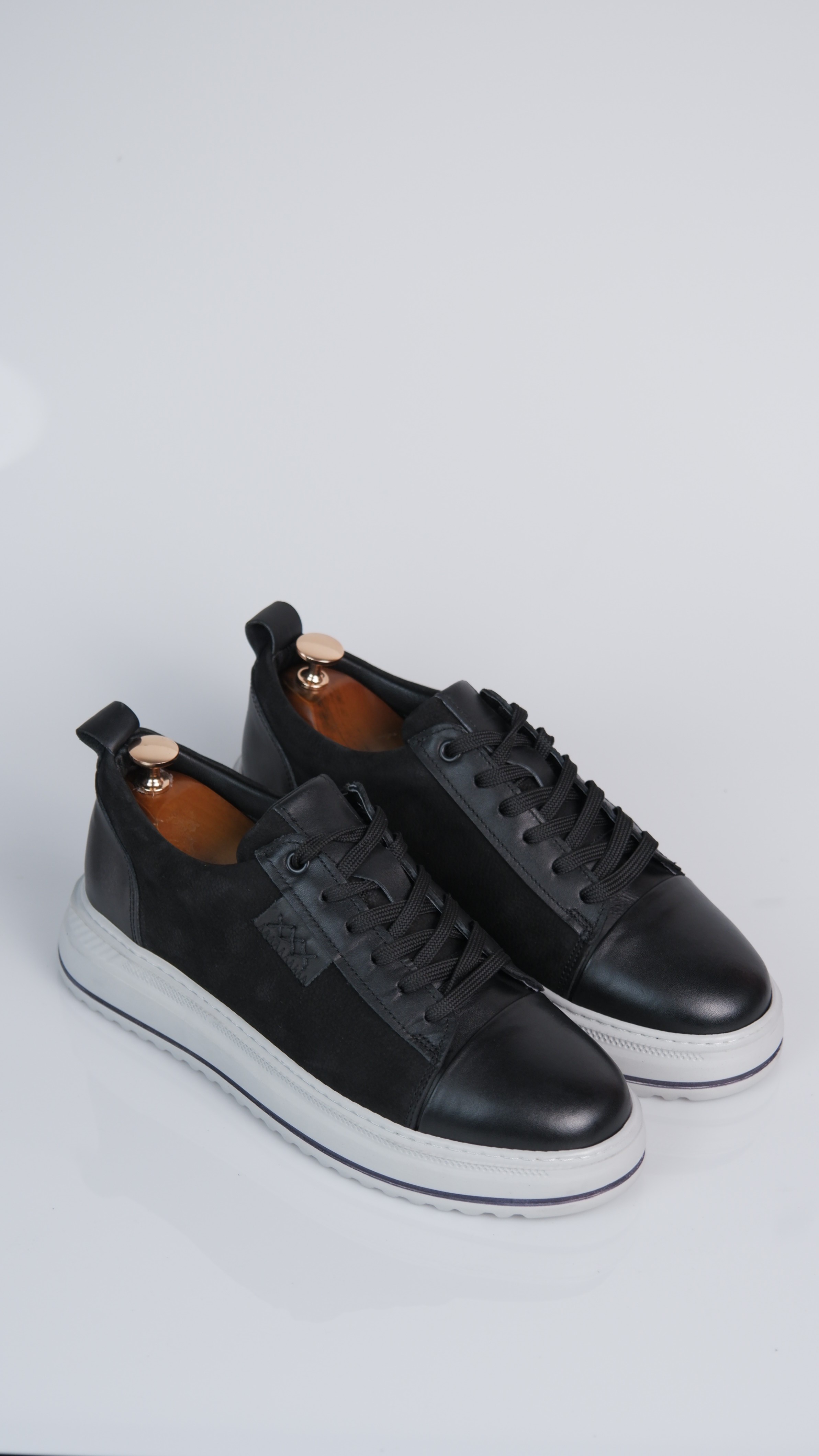 Oslo V2 Model Hakiki Natural Deri Sneaker Ayakkabı - Siyah