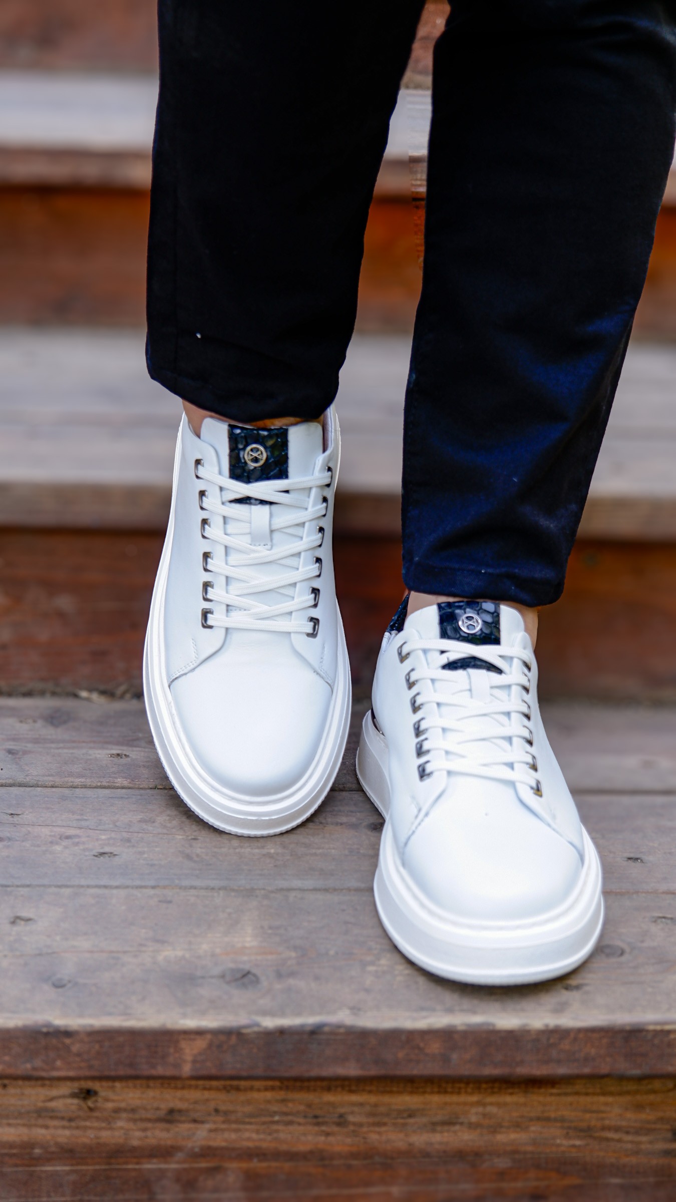 Moliere Model Hakiki Natural Deri Demir Detaylı Sneaker Ayakkabı - beyaz