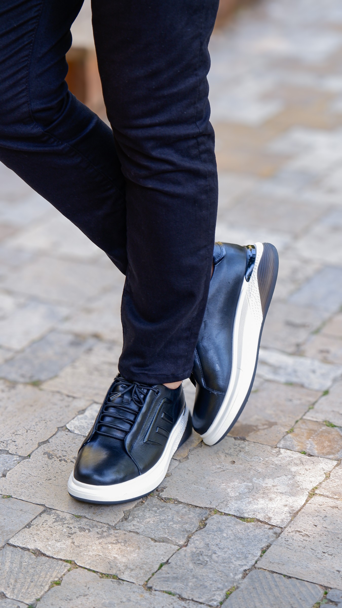 Claw Model Hakiki Natural Deri Köpük Comfort Taban Sneaker Ayakkabı - Siyah