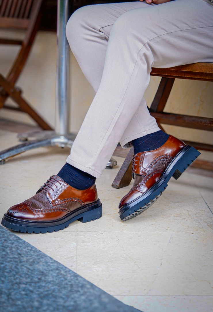 Royalton Model Hakiki Açma Kombinasyon Deri Casual Ayakkabı