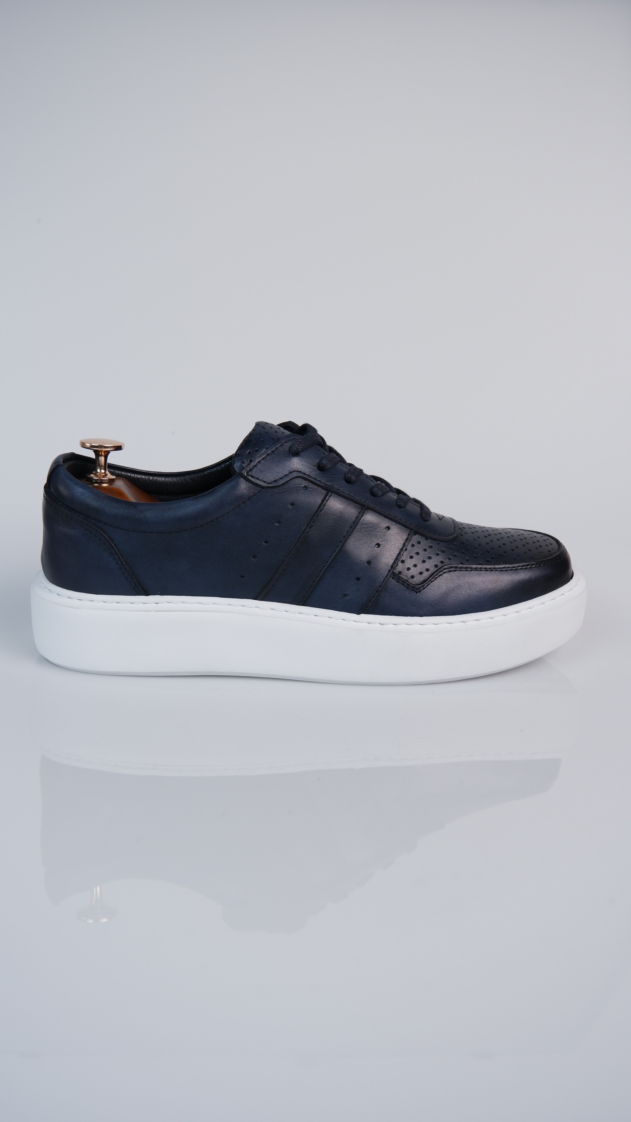 Viper Model Hakiki Natural Deri Sneaker Ayakkabı - LACİVERT