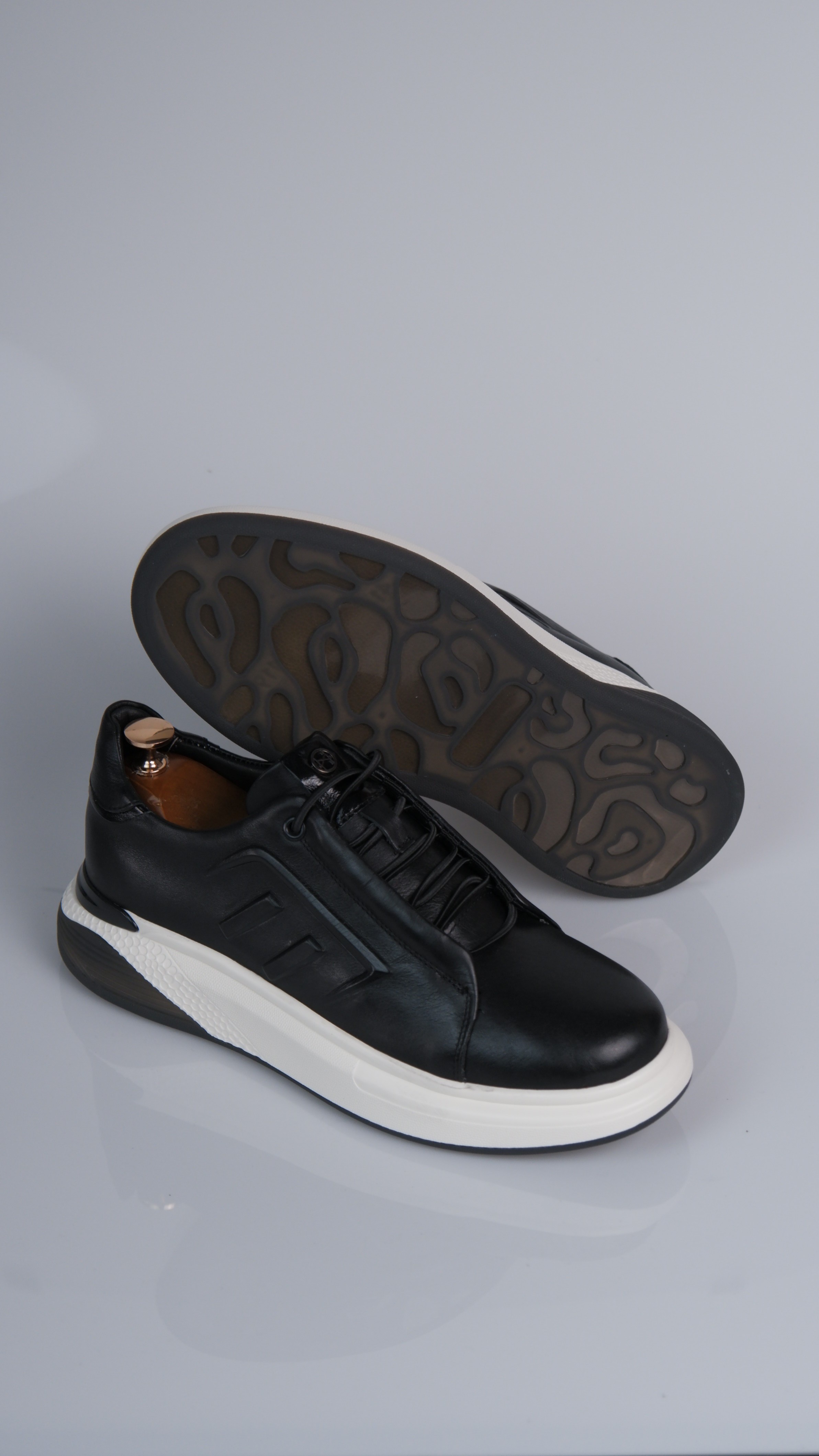 Claw Model Hakiki Natural Deri Köpük Comfort Taban Sneaker Ayakkabı - Siyah