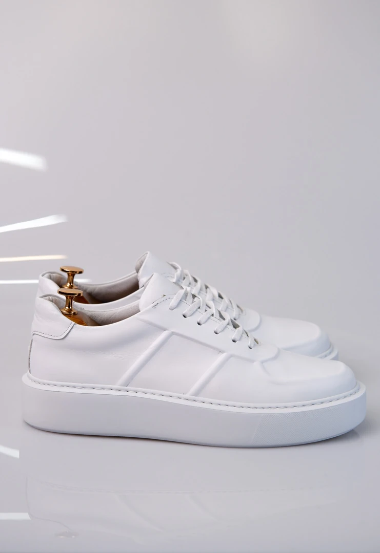 Navy Model hakiki Natural Deri Sneaker Ayakkabı - Beyaz