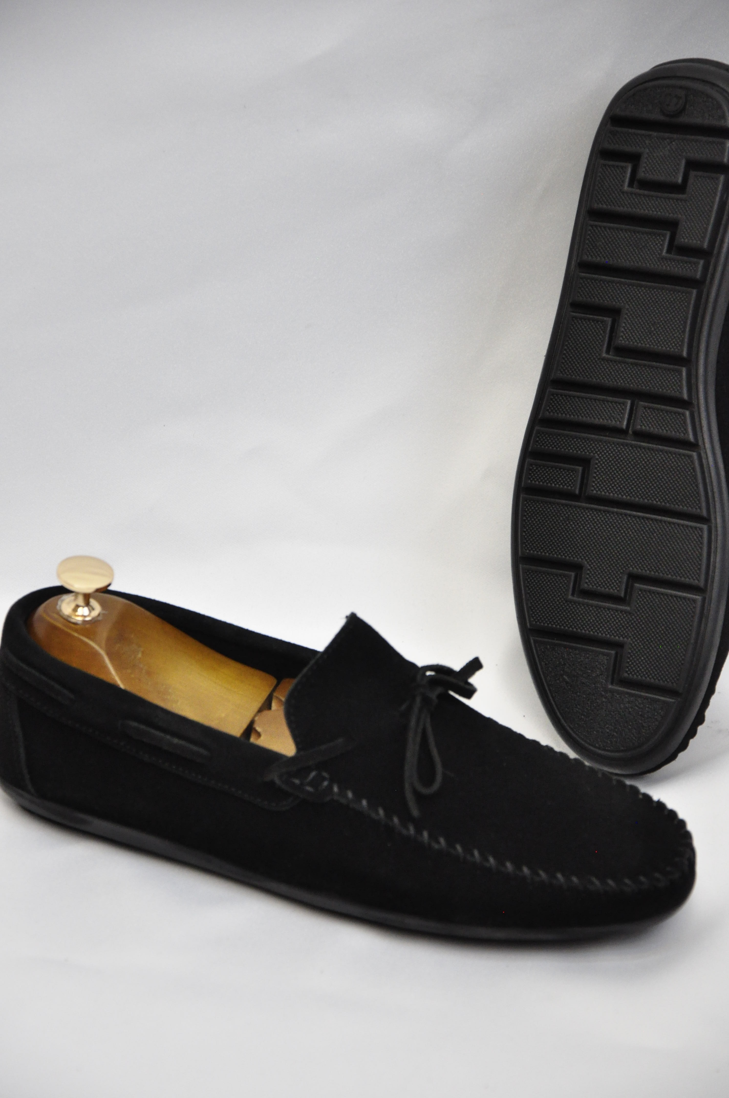 Roc Model Hakiki Natural Süet Deri Loafer Ayakkabı - Siyah
