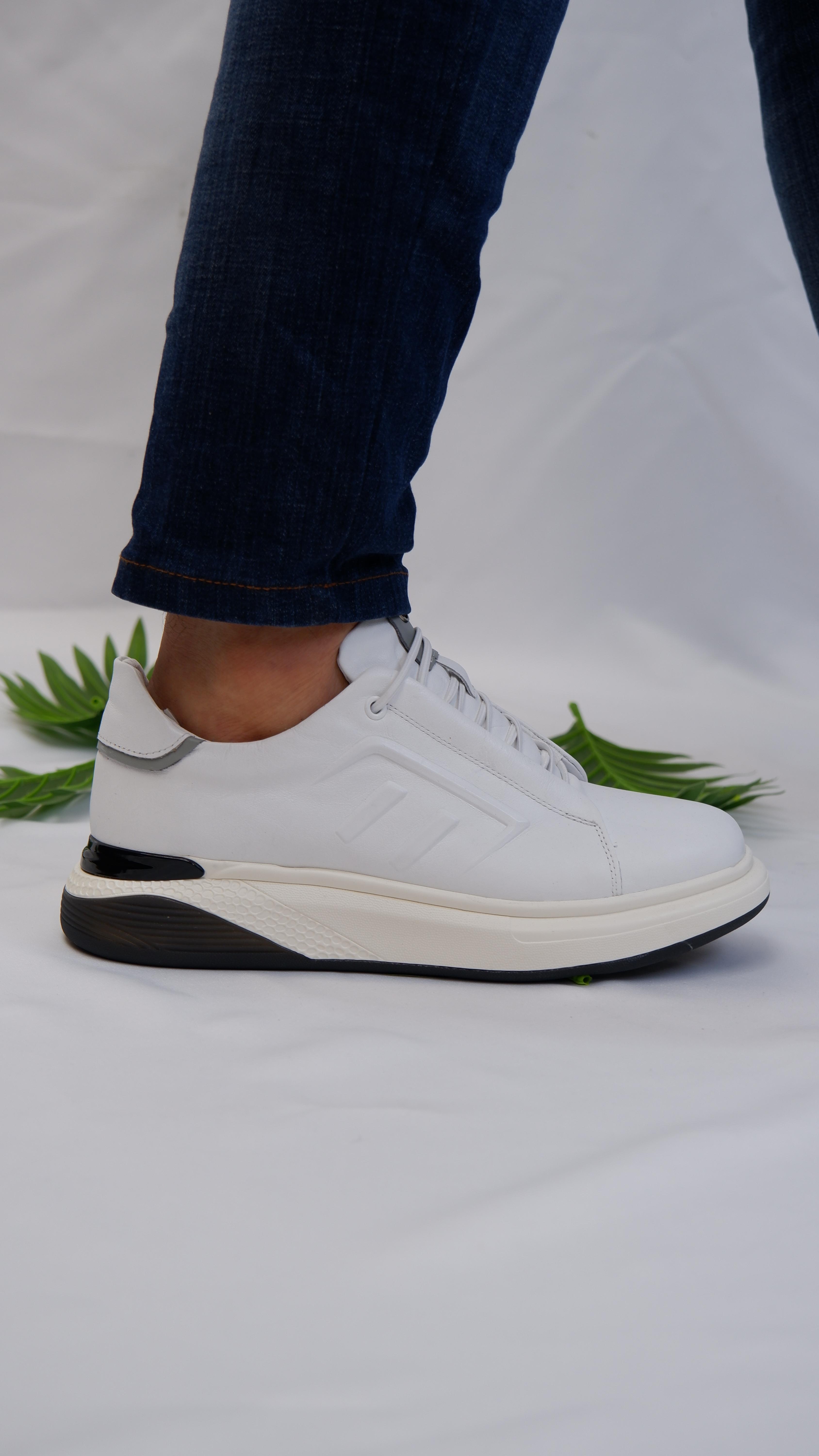 Claw Model Hakiki Natural Deri Köpük Comfort Taban Sneaker Ayakkabı - Grii