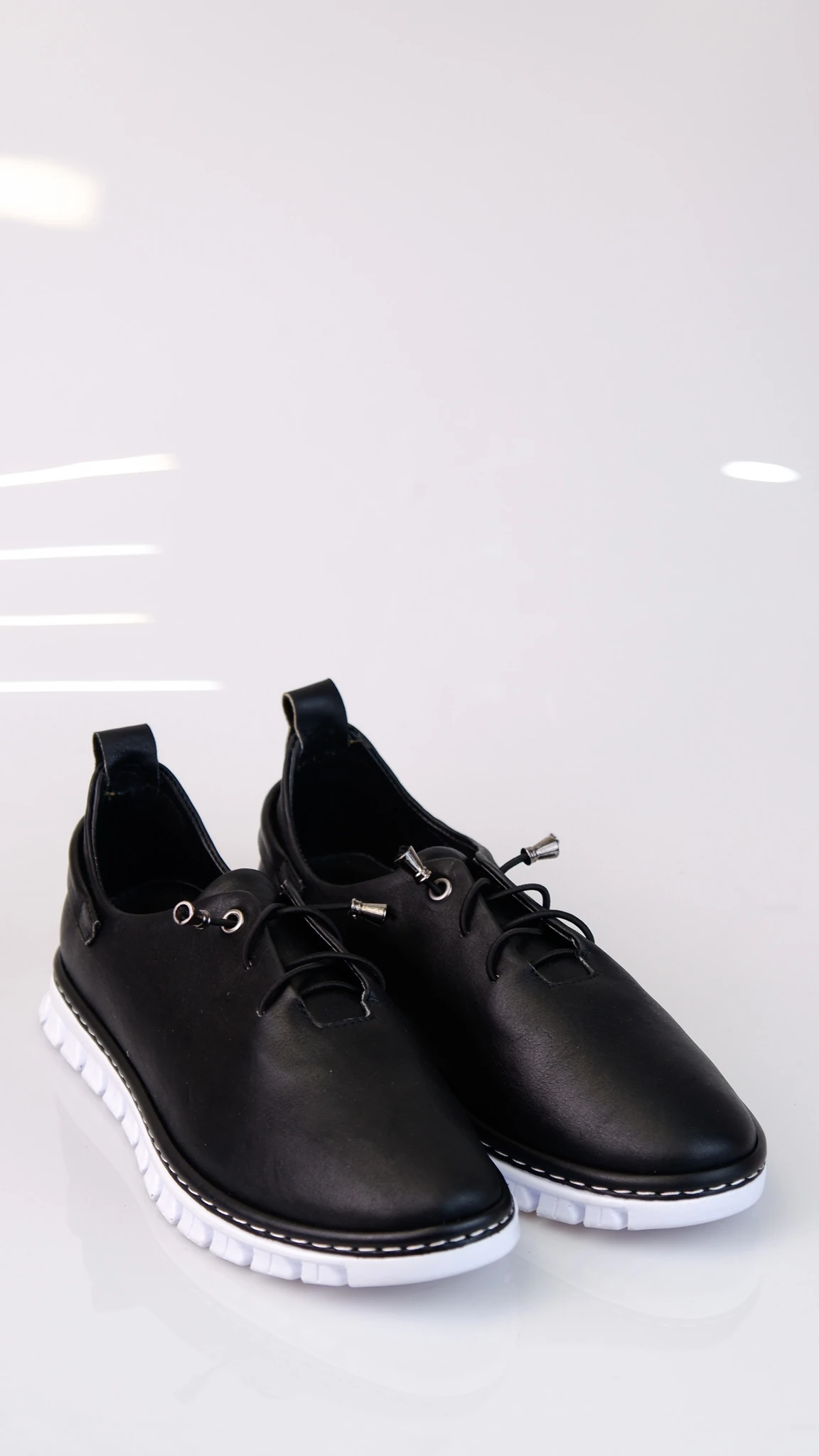 Pearl Model Hakiki Deri Kadın Loafer Ayakkabı - Siyah