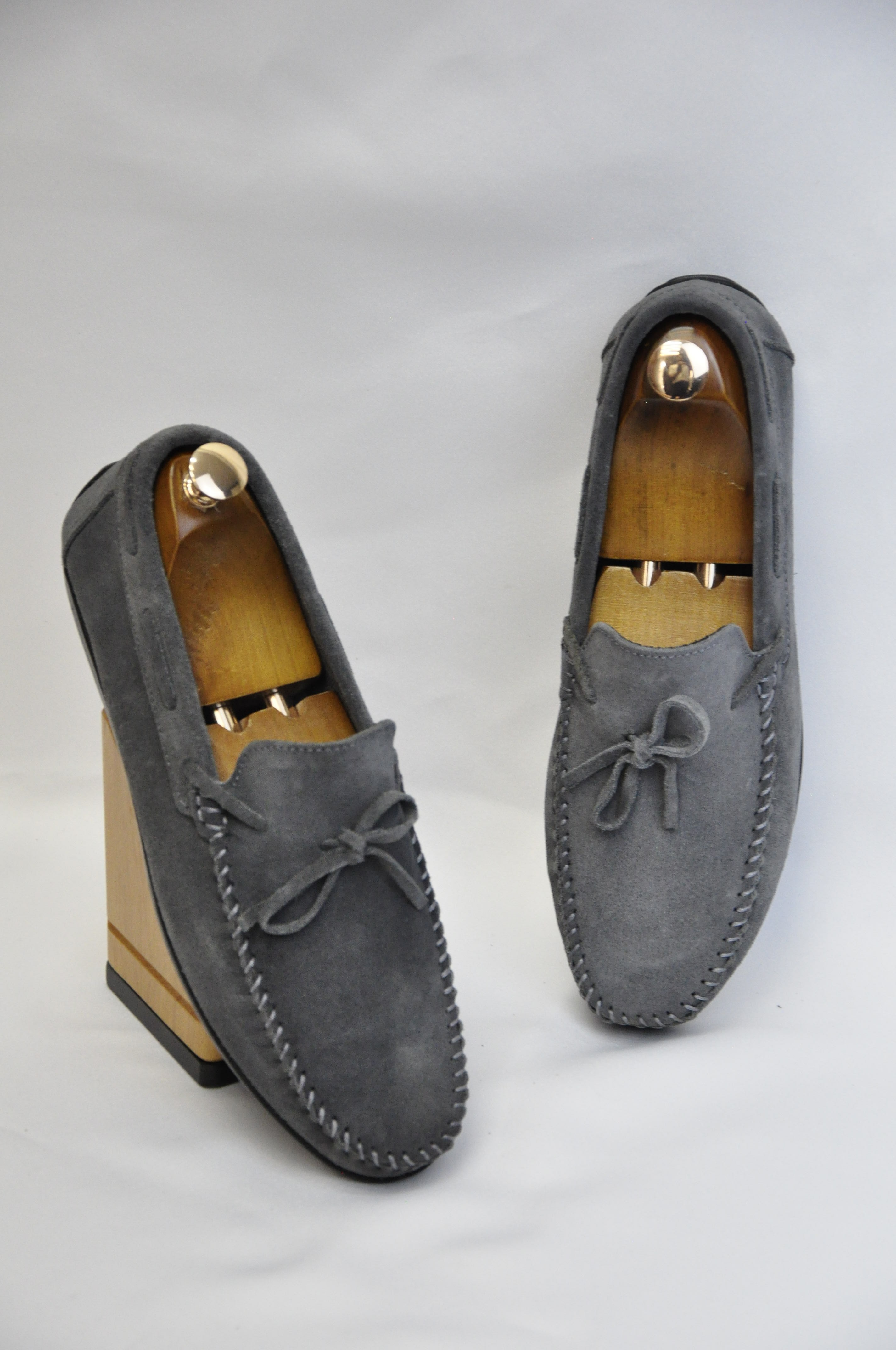Roc Model Hakiki Natural Süet Deri Loafer Ayakkabı - Gri