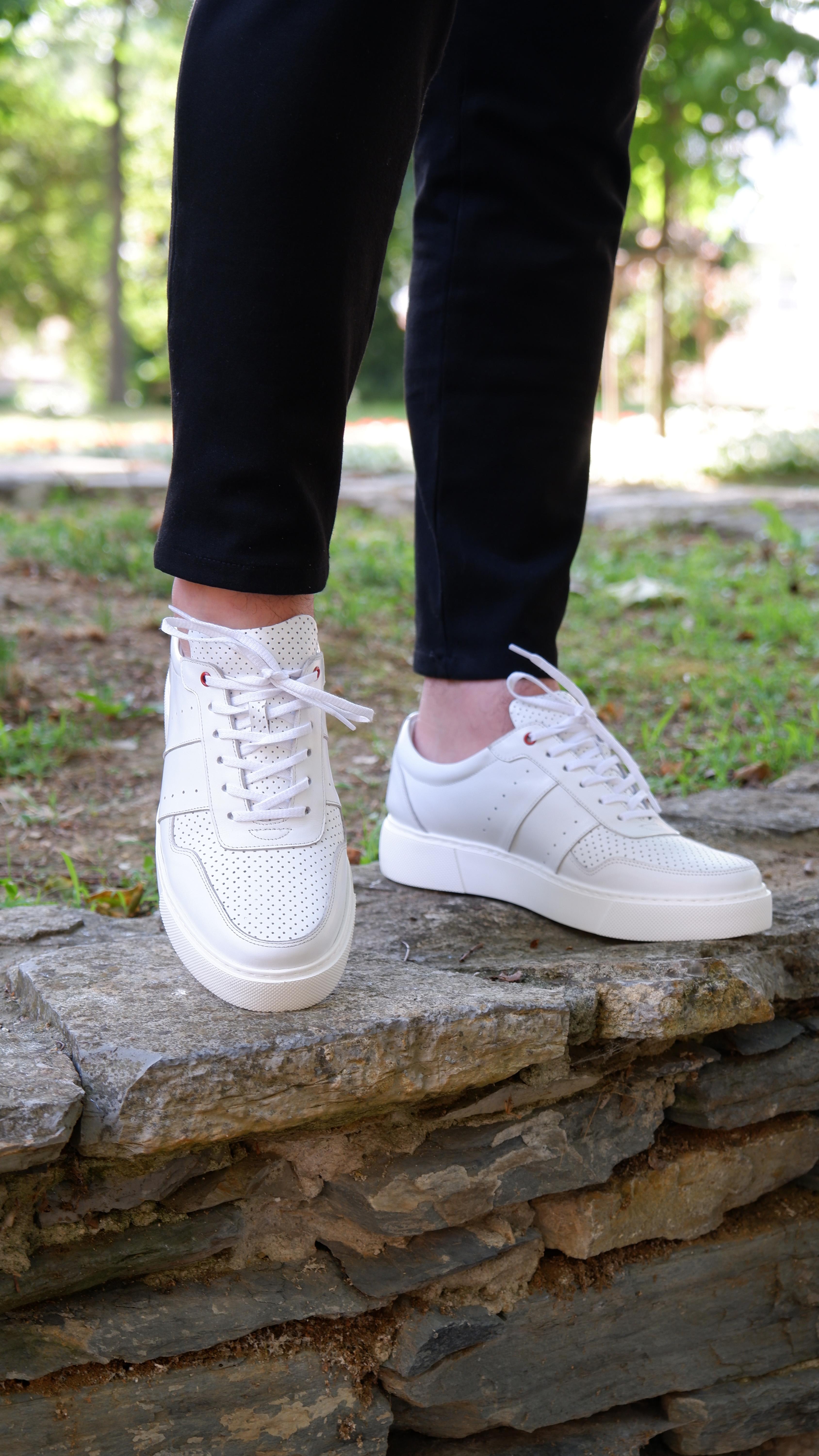 Viper Model Hakiki Natural Deri Sneaker Ayakkabı - Grii
