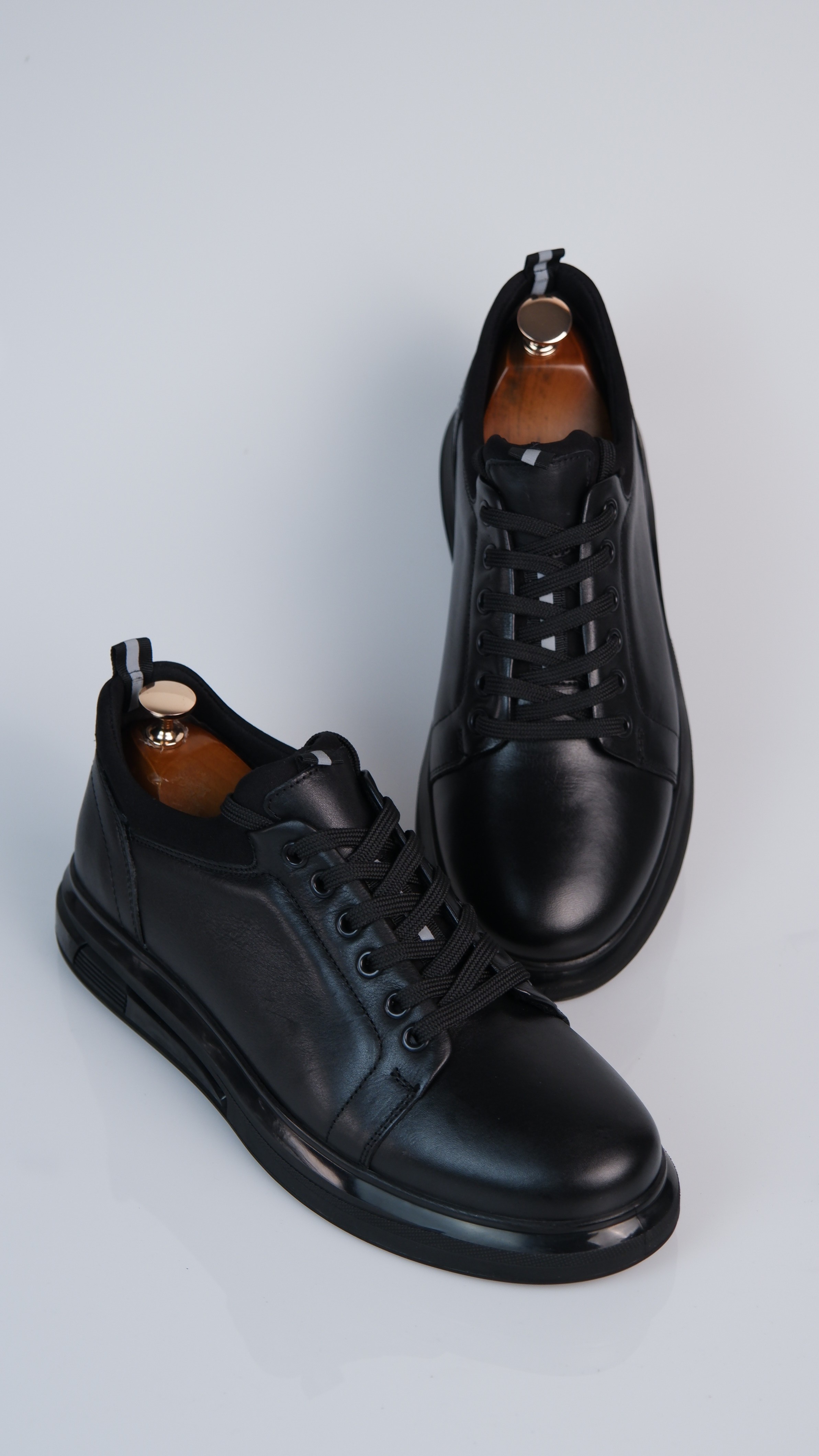 Roma Model Hakiki Natural Deri Sneaker Ayakkabı - Siyah