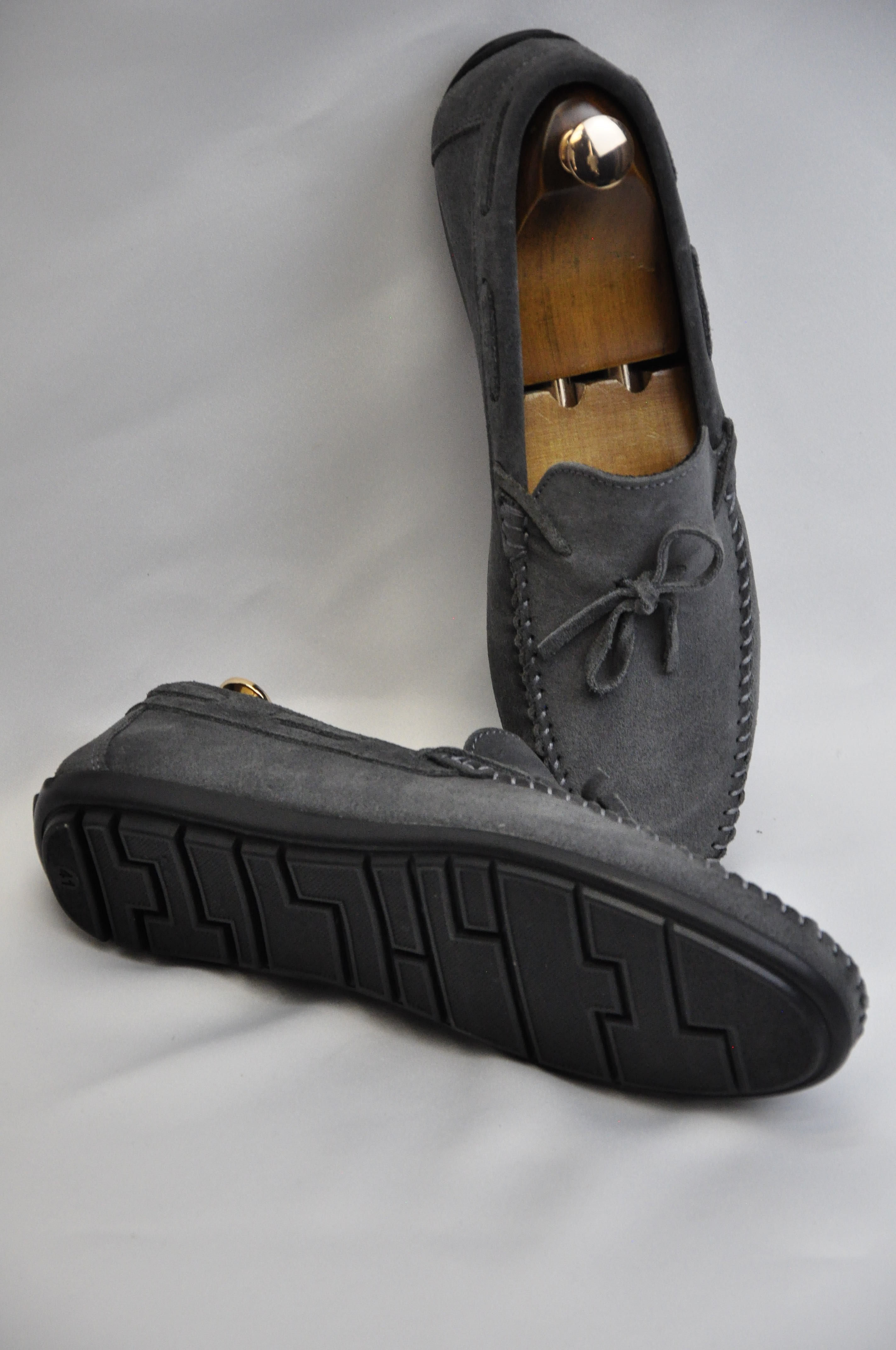 Roc Model Hakiki Natural Süet Deri Loafer Ayakkabı - Gri