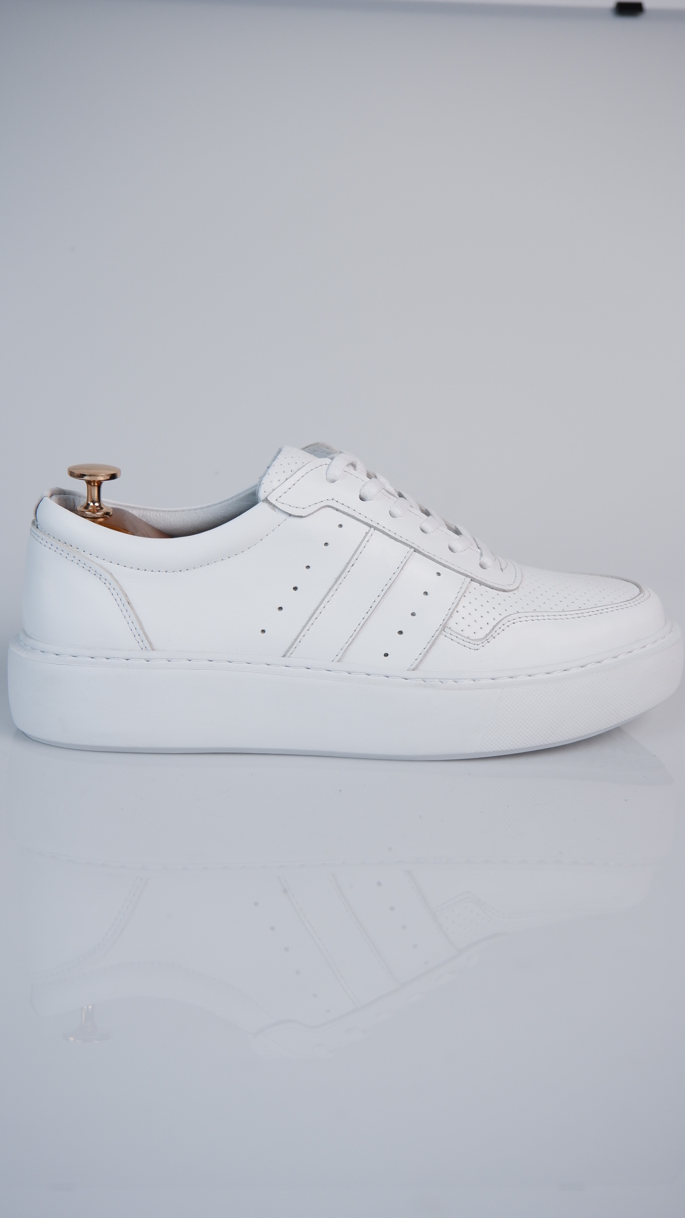 Viper Model Hakiki Natural Deri Sneaker Ayakkabı - Grii