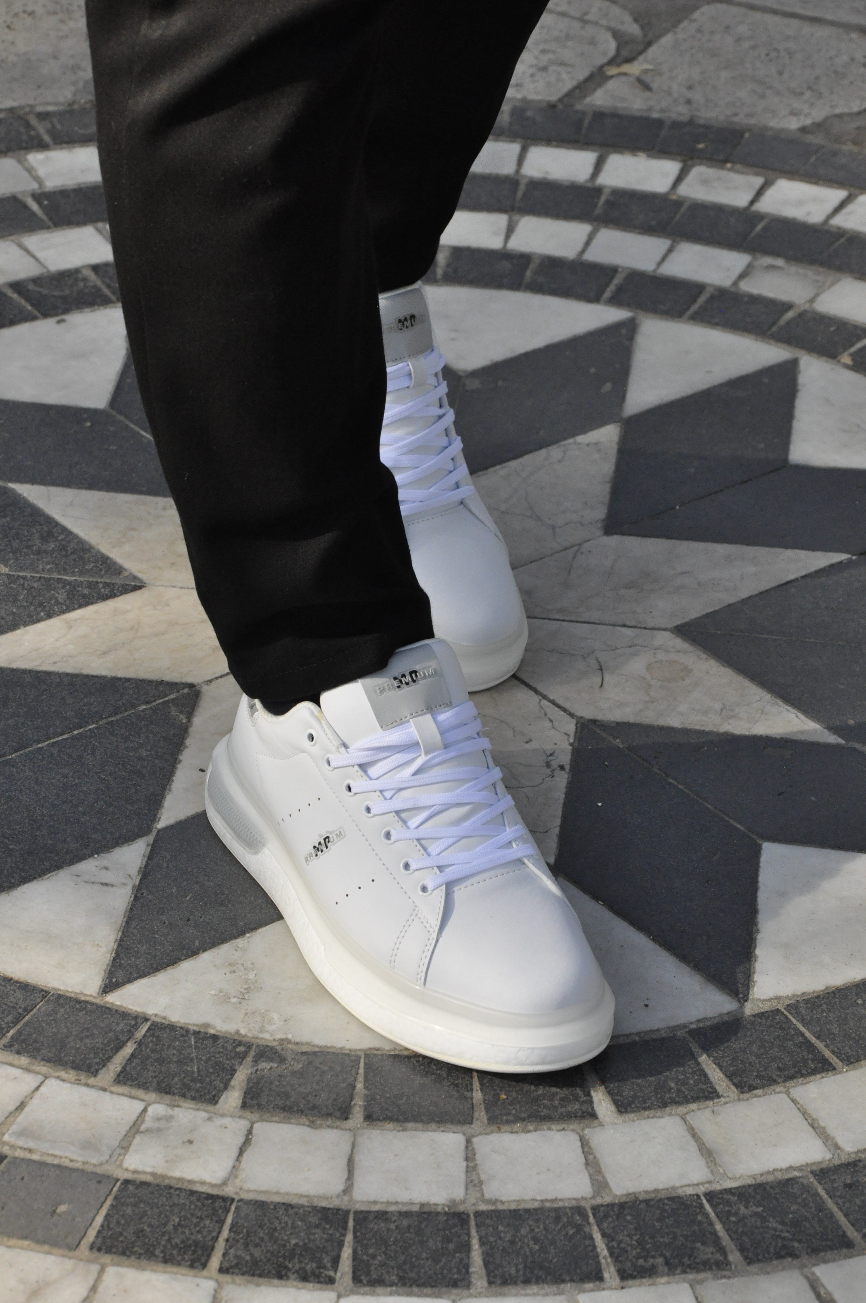 Pekin Model Hakiki Natural Deri Sneaker Ayakkabı - Beyaz