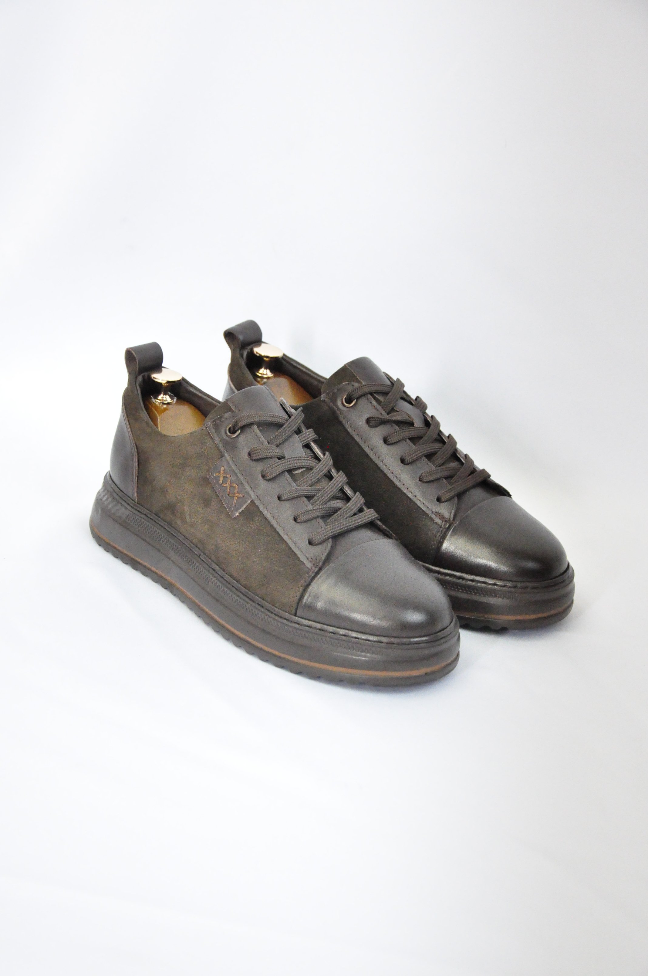Oslo V2 Model Hakiki Natural Deri Sneaker Ayakkabı - Kahverengi