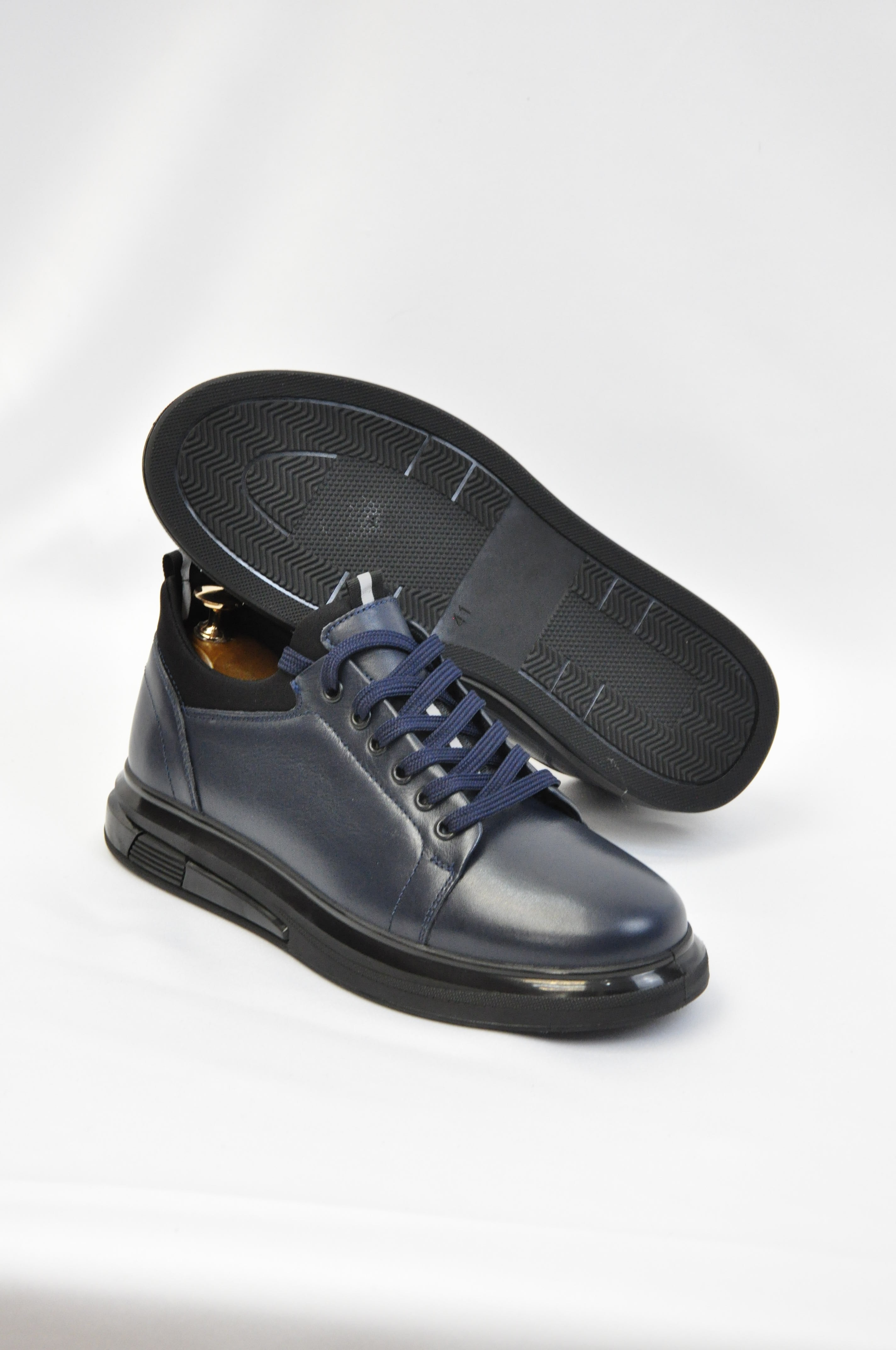 Roma Model Hakiki Natural Deri Sneaker Ayakkabı - LACİVERT