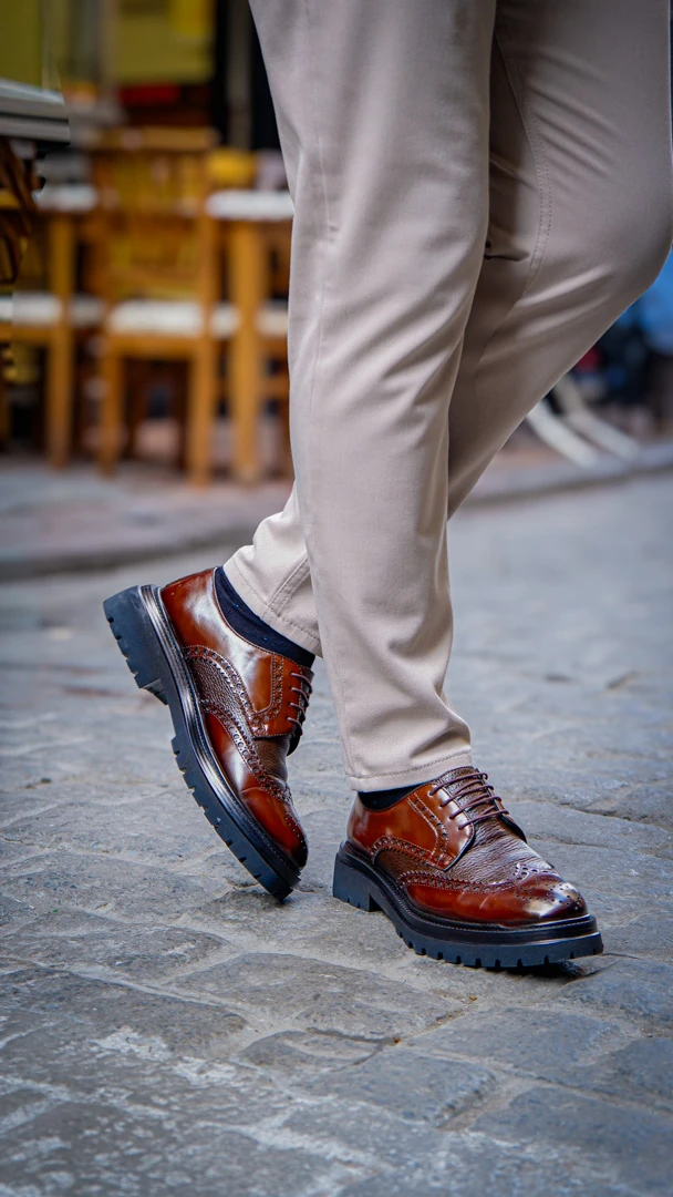 Royalton Model Hakiki Açma Kombinasyon Deri Casual Ayakkabı