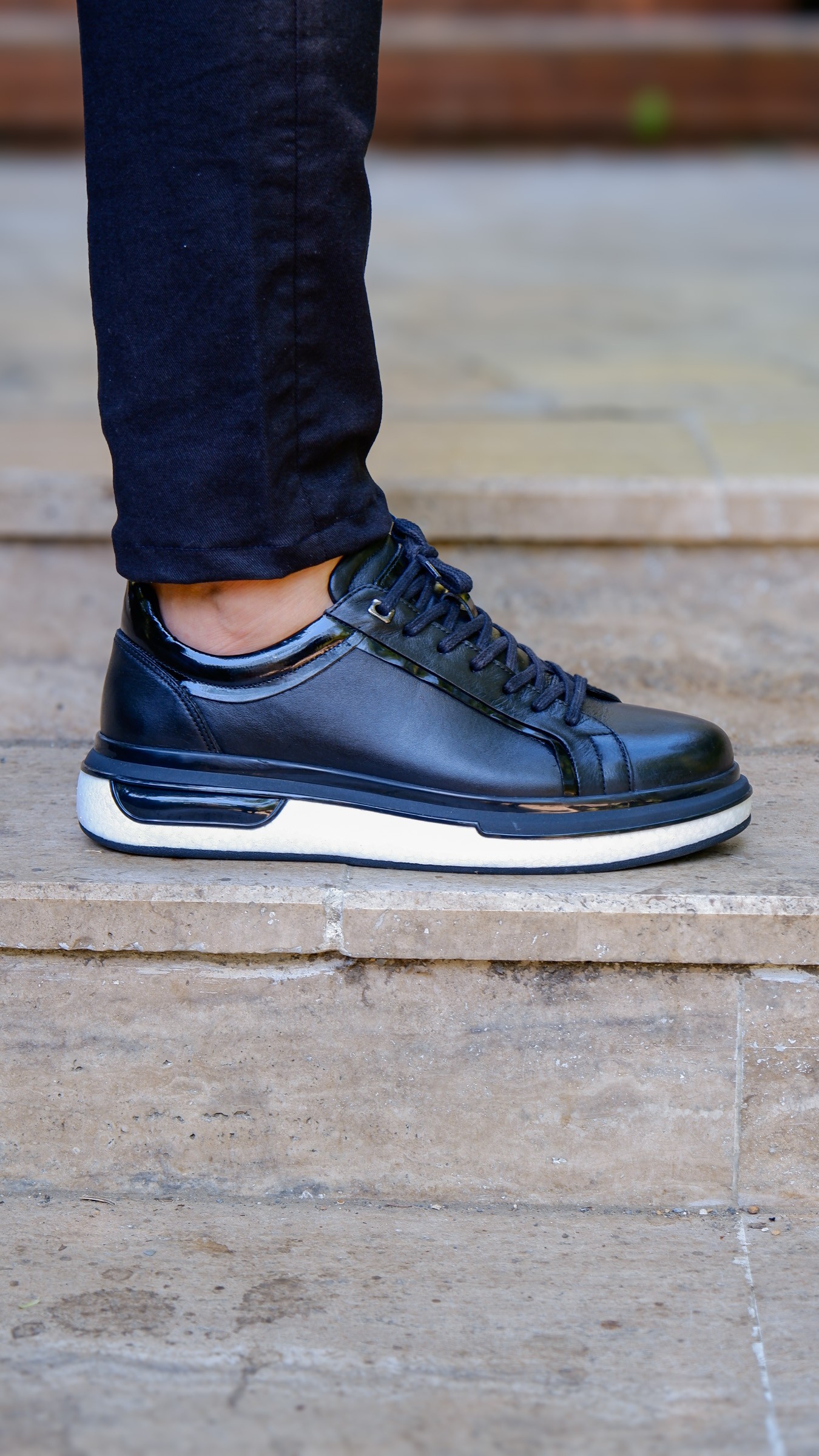Orion model Hakiki Natural Deri Köpük Comfort Taban Sneaker Ayakkabı