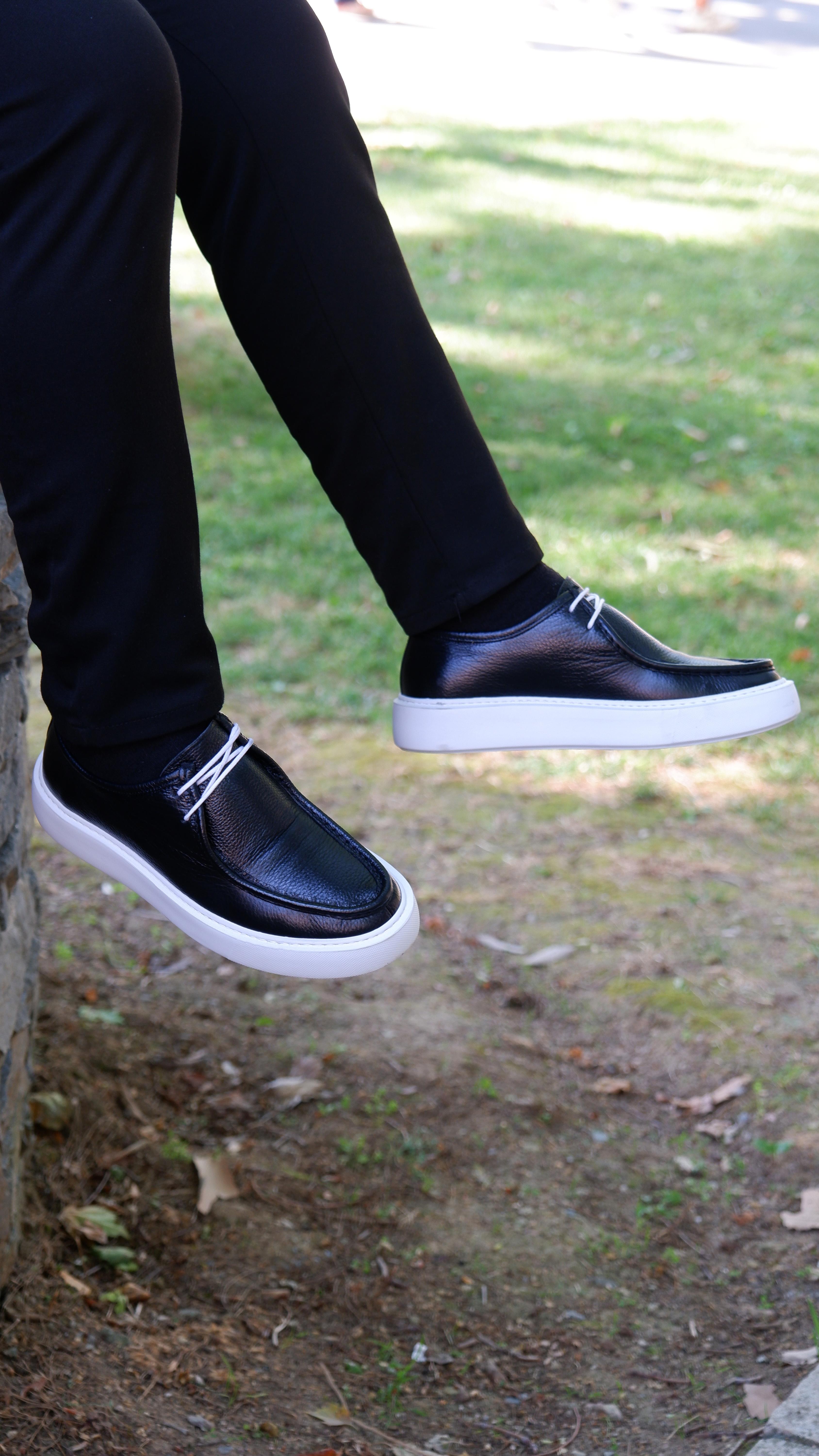 Leo Model Hakiki Natural Floater Deri Loafer Ayakkabı - Siyah