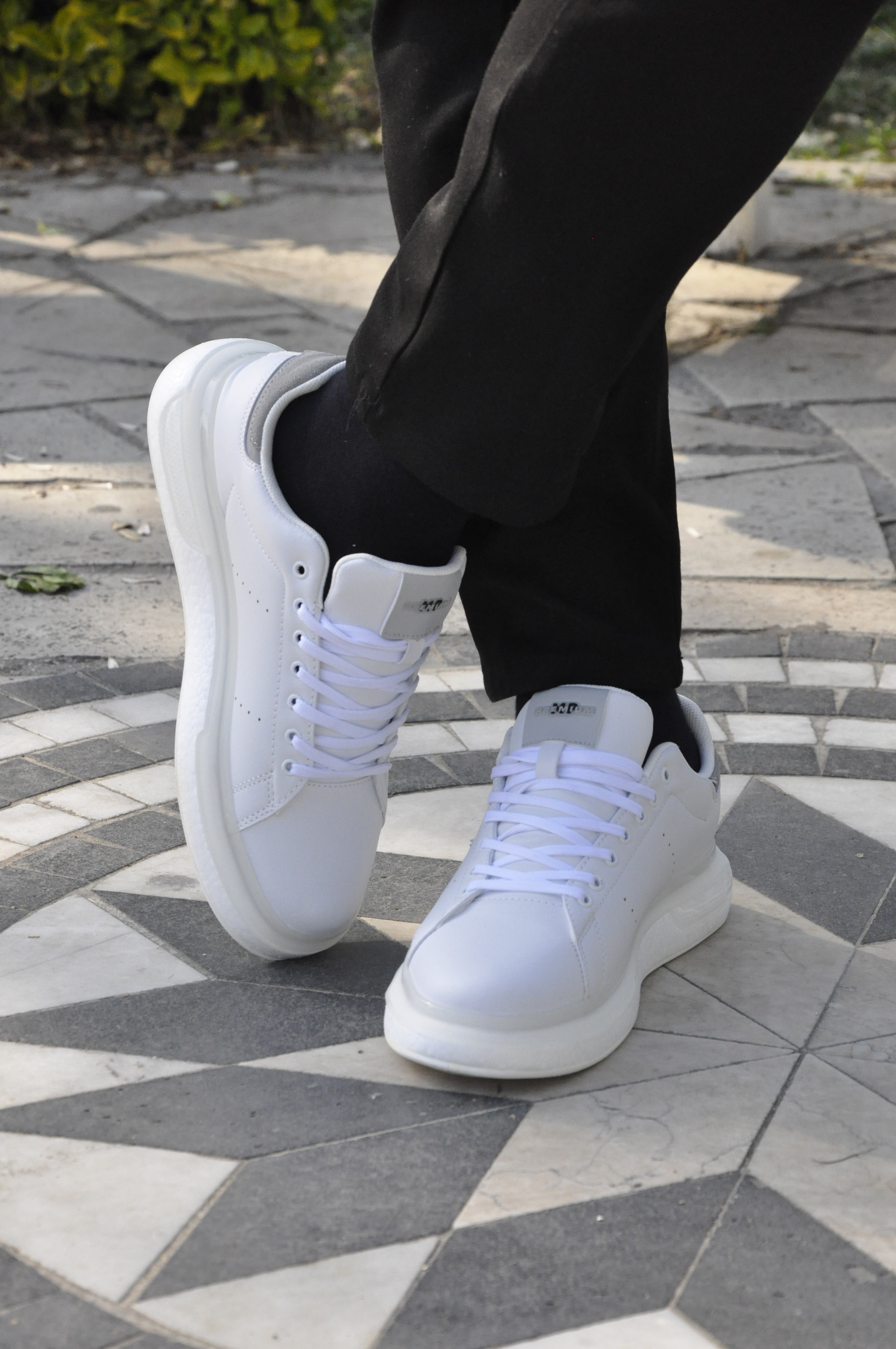 Pekin Model Hakiki Natural Deri Sneaker Ayakkabı - Beyaz