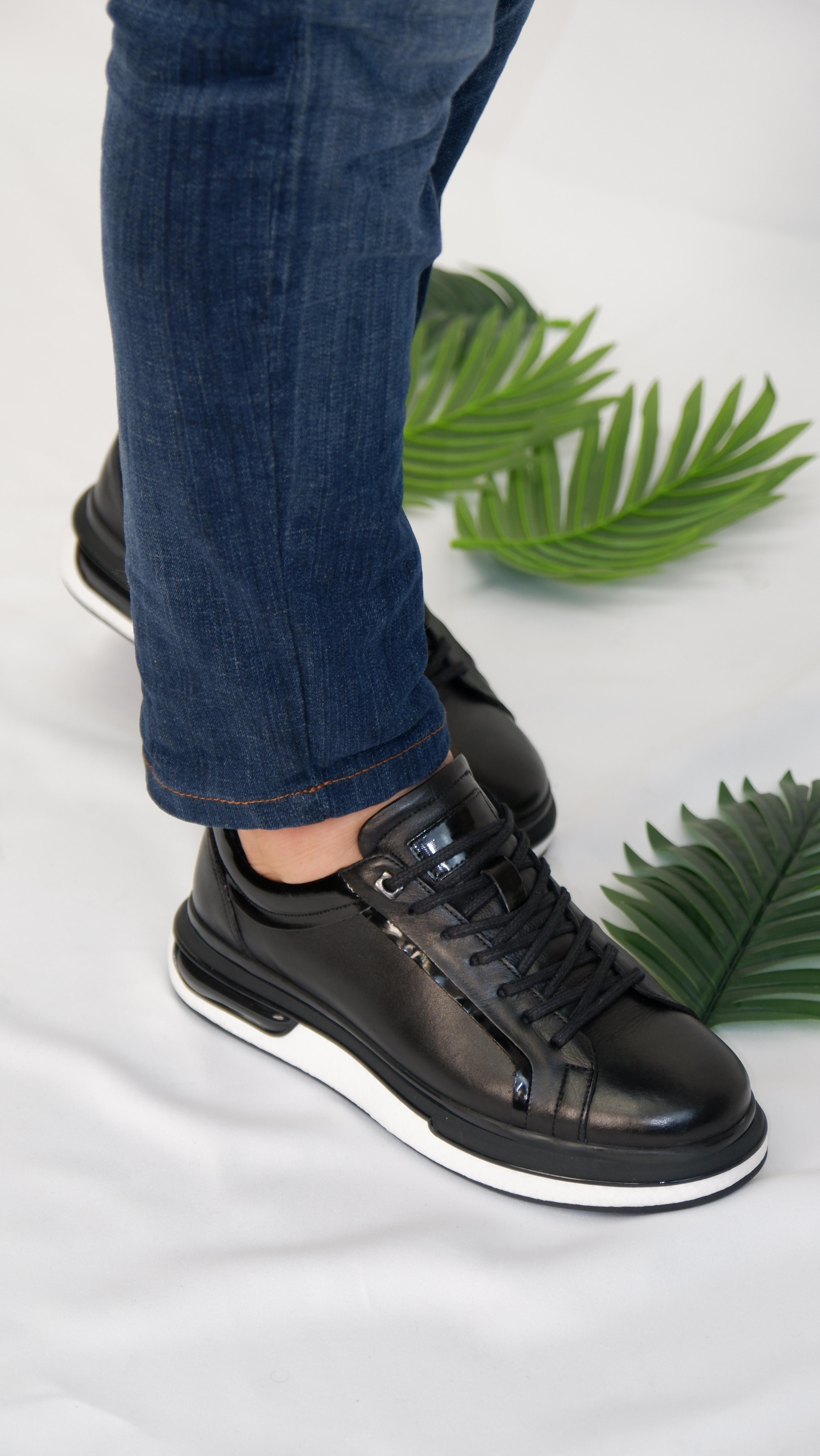 Orion model Hakiki Natural Deri Köpük Comfort Taban Sneaker Ayakkabı