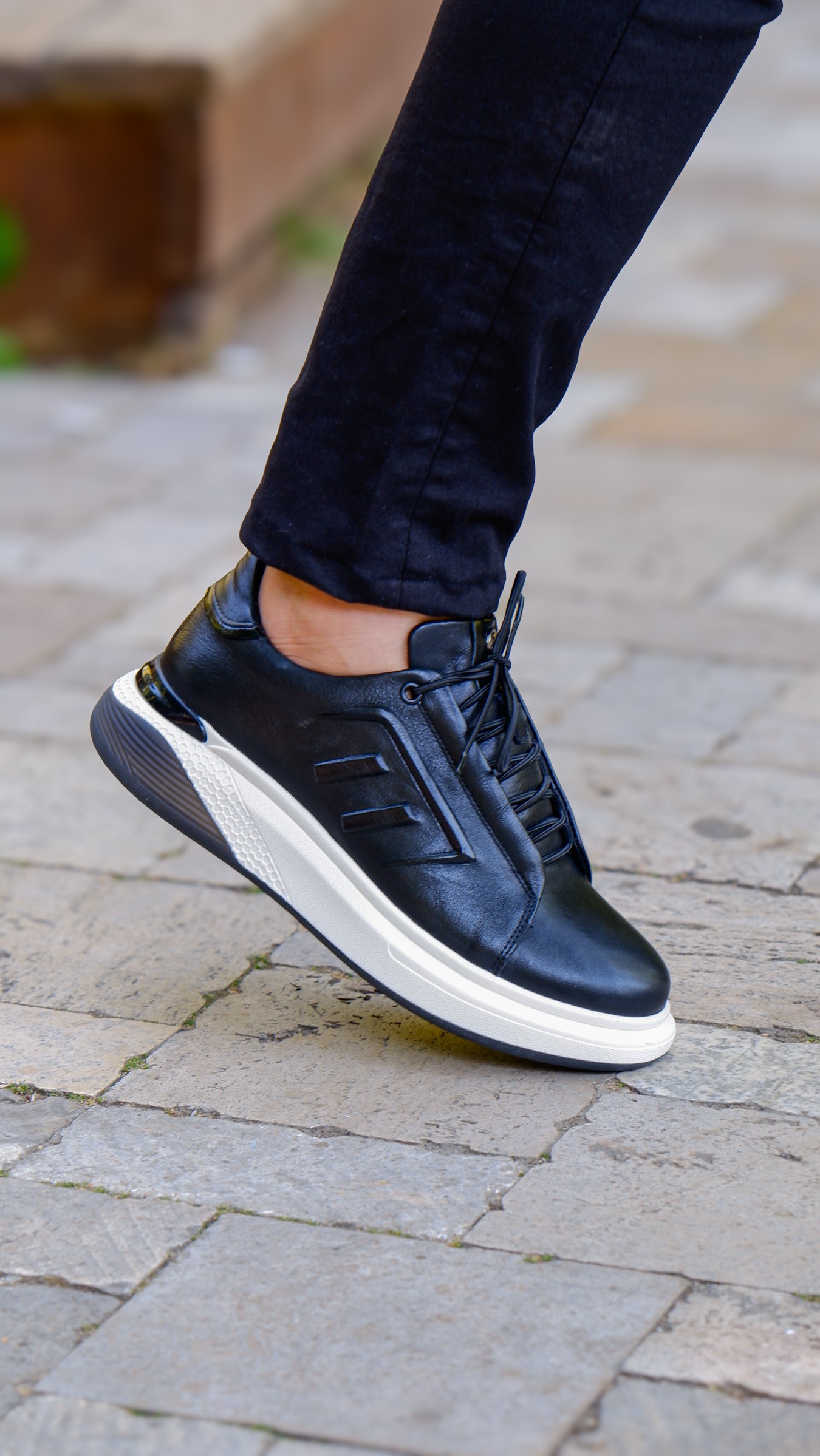Claw Model Hakiki Natural Deri Köpük Comfort Taban Sneaker Ayakkabı - Siyah