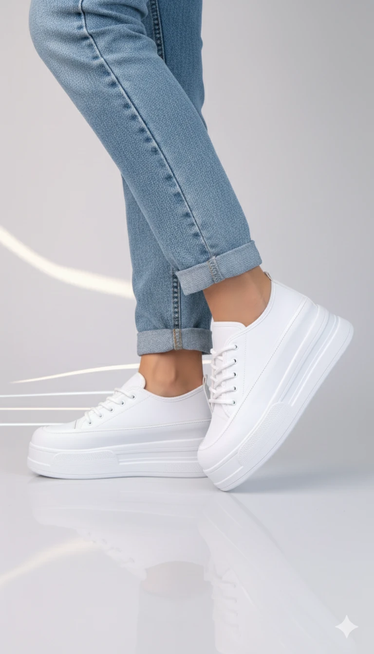 Delta Model Kadın Günlük Sneaker Ayakkabı - Beyaz