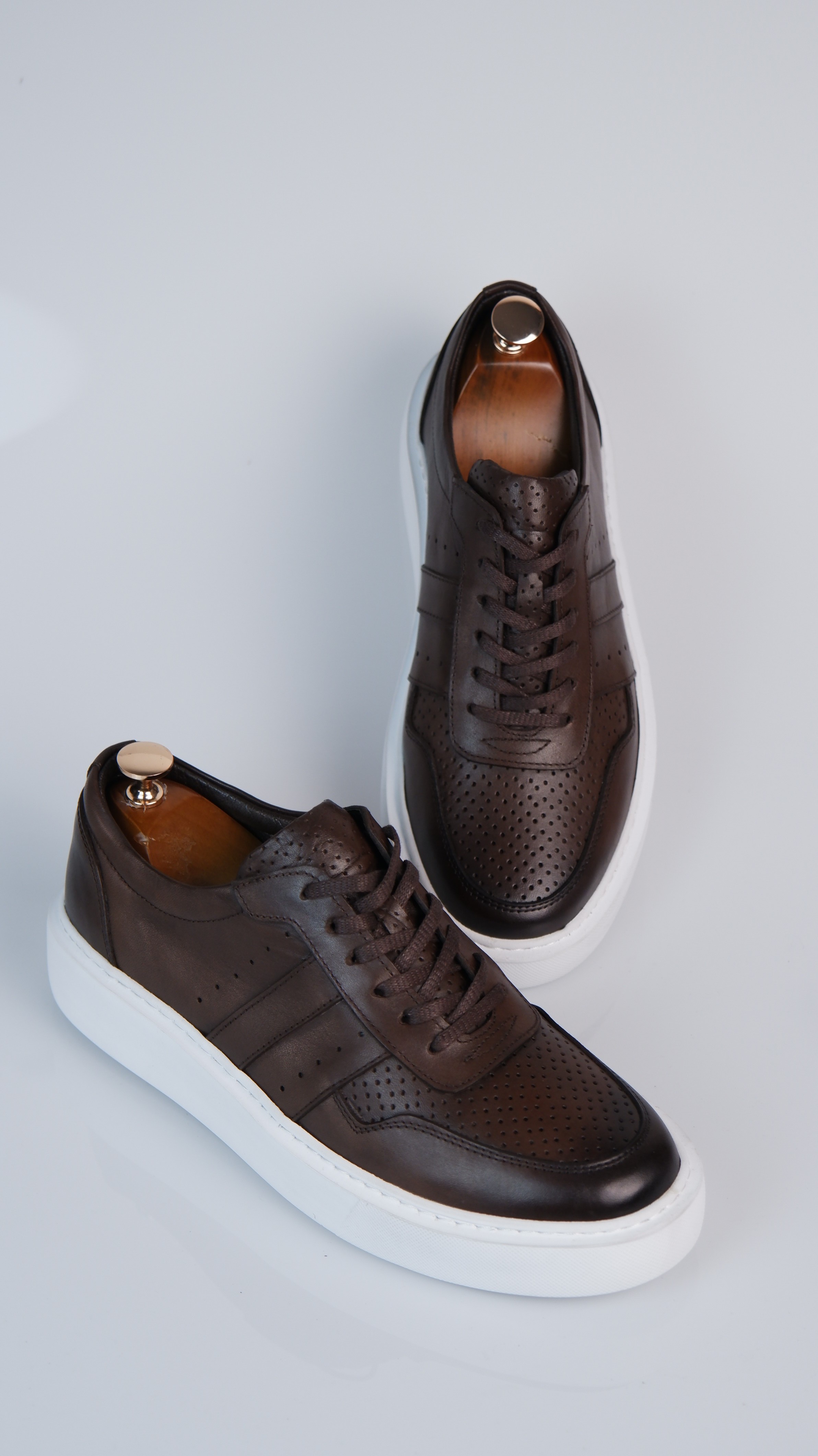Viper Model Hakiki Natural Deri Sneaker Ayakkabı - Kahverengi
