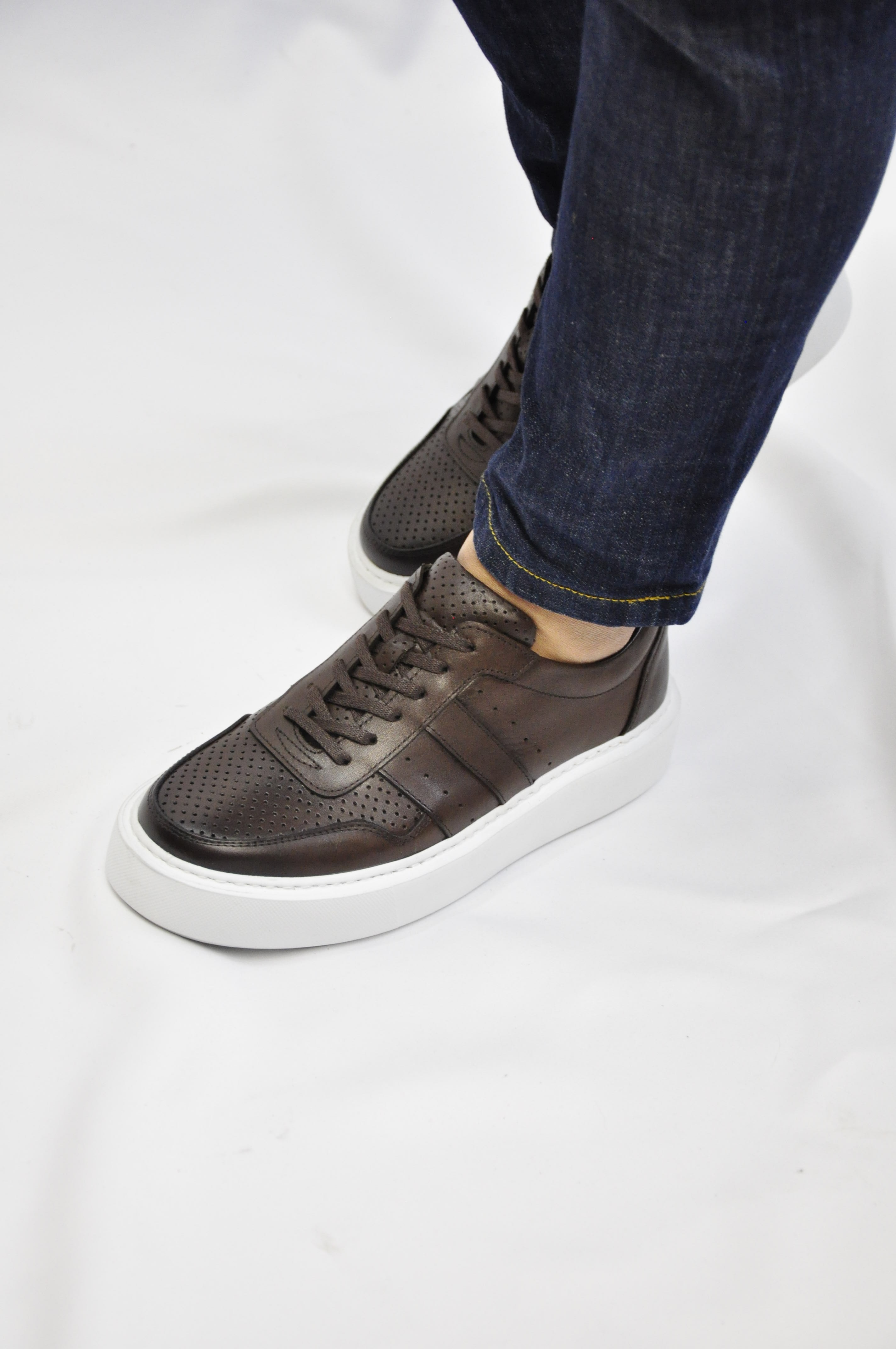 Viper Model Hakiki Natural Deri Sneaker Ayakkabı - Kahverengi