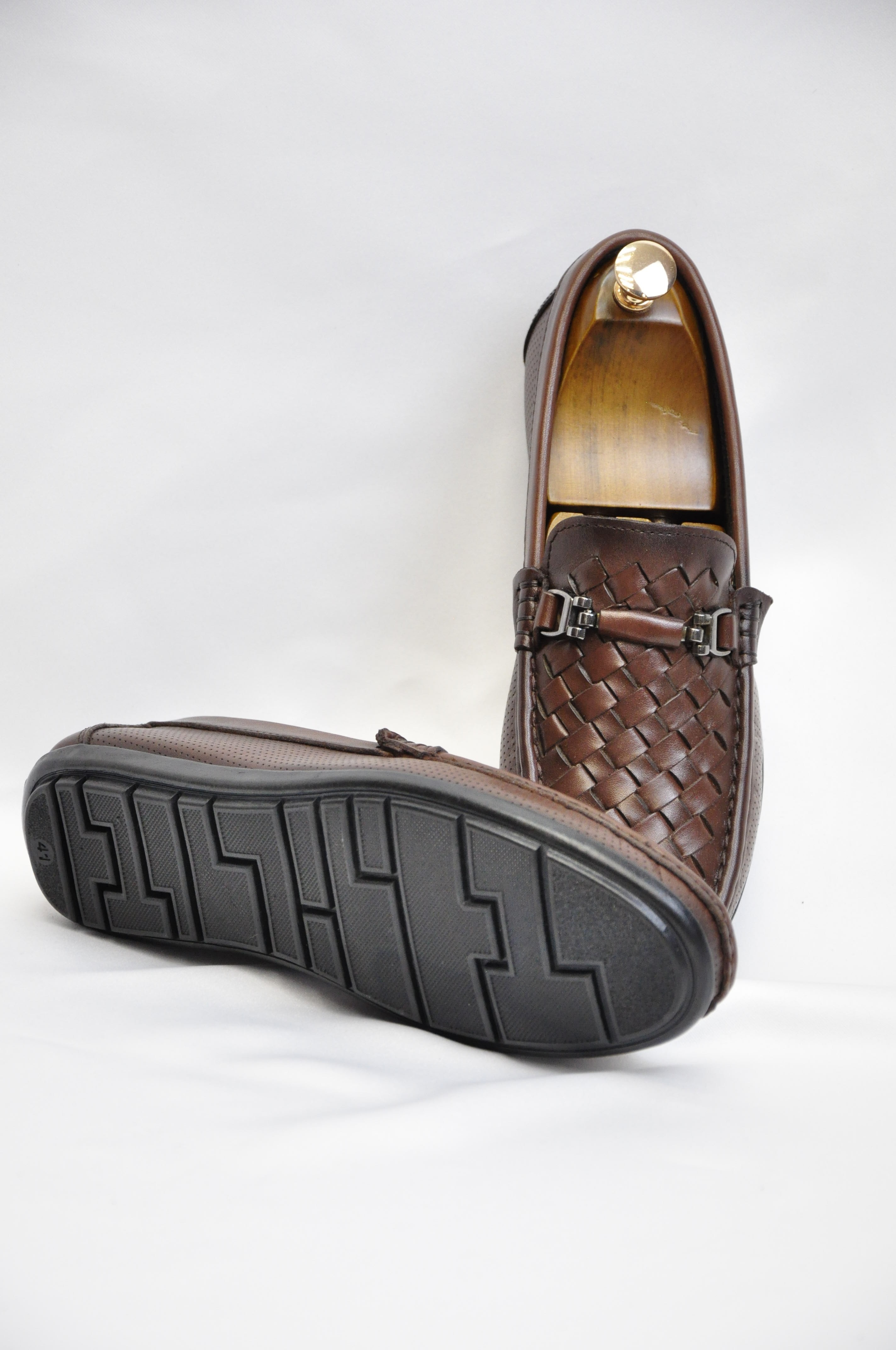 Roc Model Kroko Desenli Hakiki Natural Deri Loafer Ayakkabı - Kahverengi