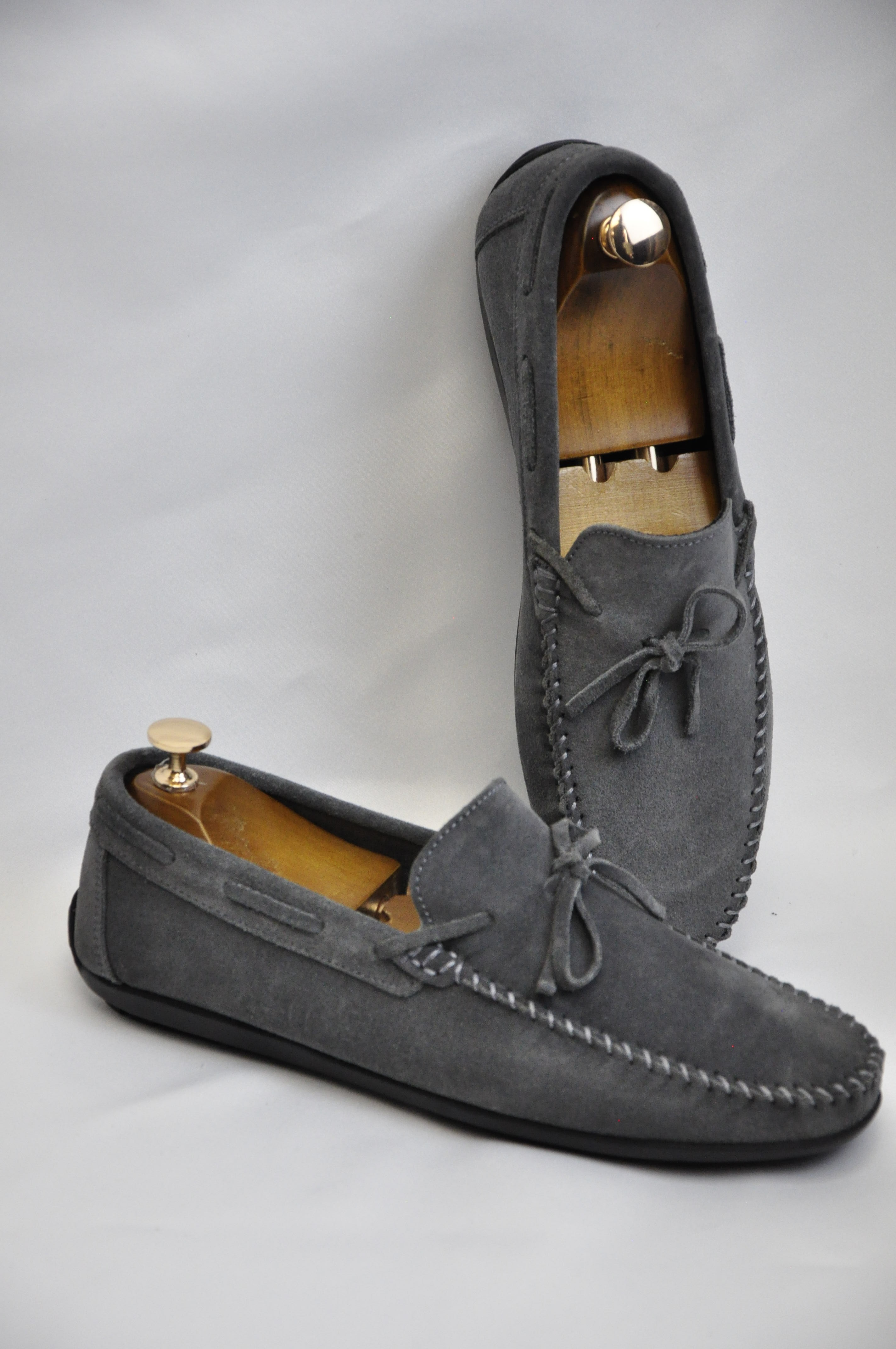 Roc Model Hakiki Natural Süet Deri Loafer Ayakkabı - Gri