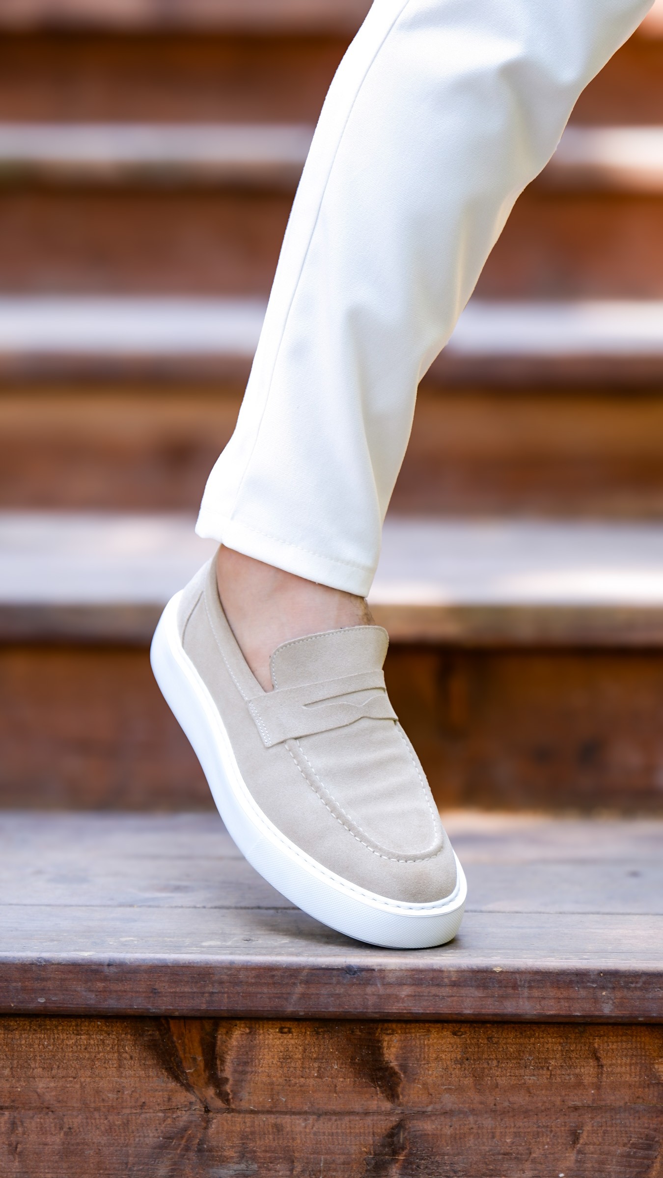 Dumas Model Hakiki Natural Set Deri Loafer Ayakkabı - Bej