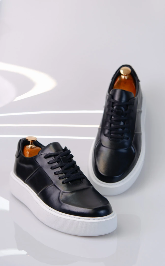 Navy Model hakiki Natural Deri Sneaker Ayakkabı