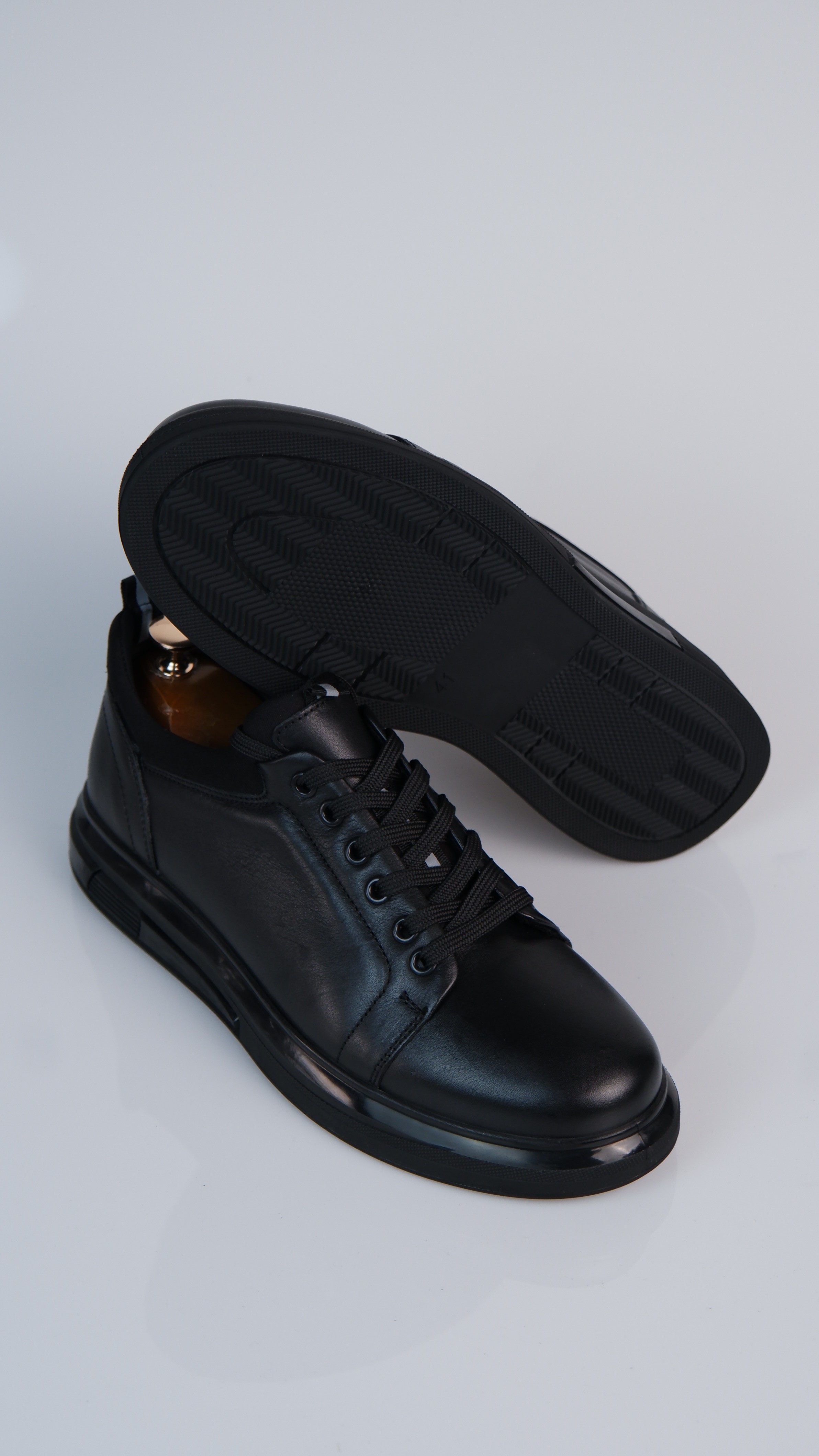 Roma Model Hakiki Natural Deri Sneaker Ayakkabı - Siyah
