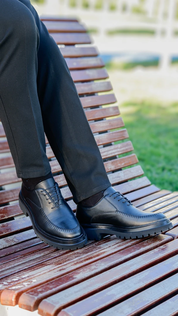 Brogue Model Haiki Natural Deri Casual Ayakkabı - Siyah