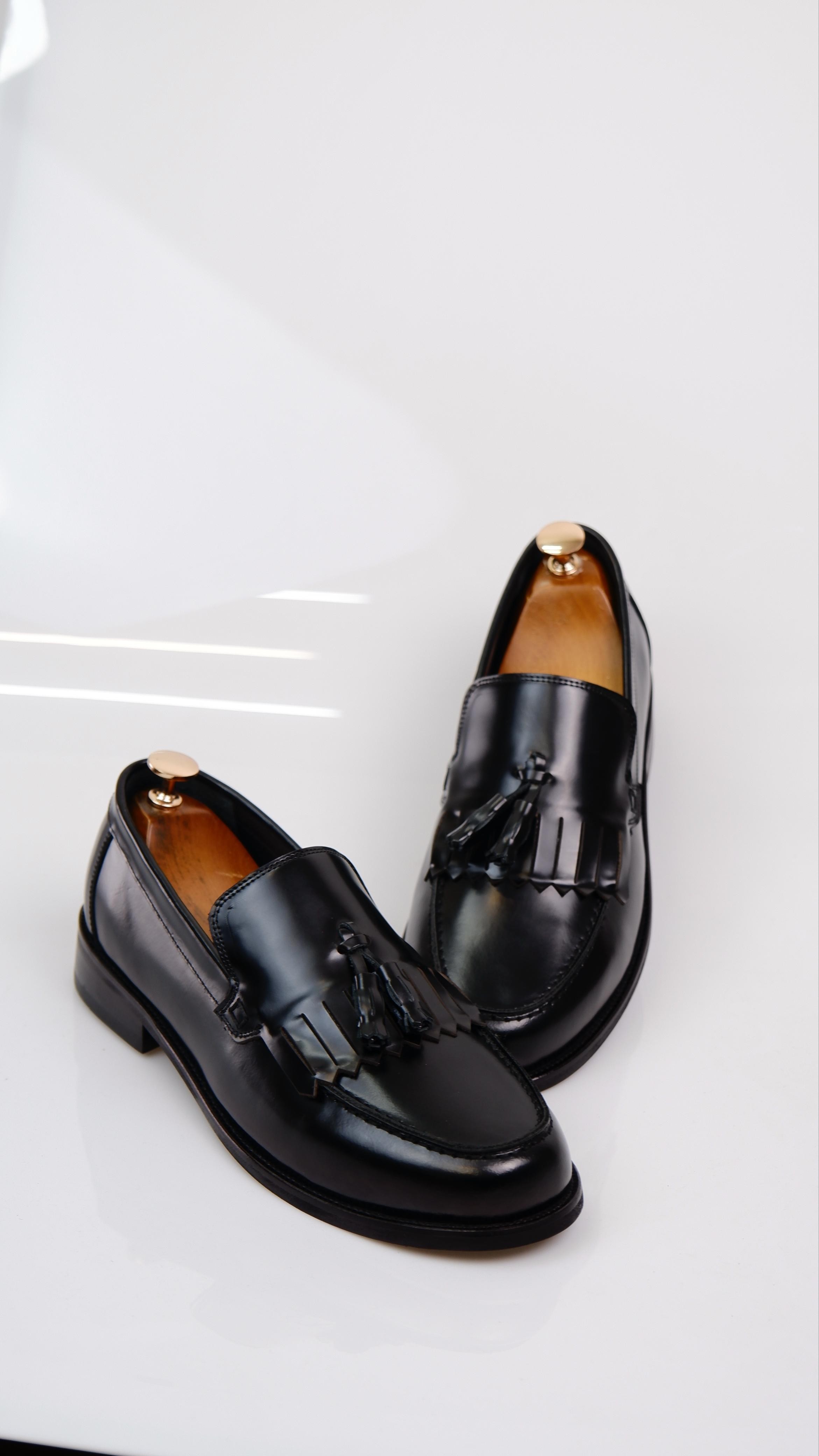Step Model Hakiki Natural Açma Deri Loafer Ayakkabı - Siyah