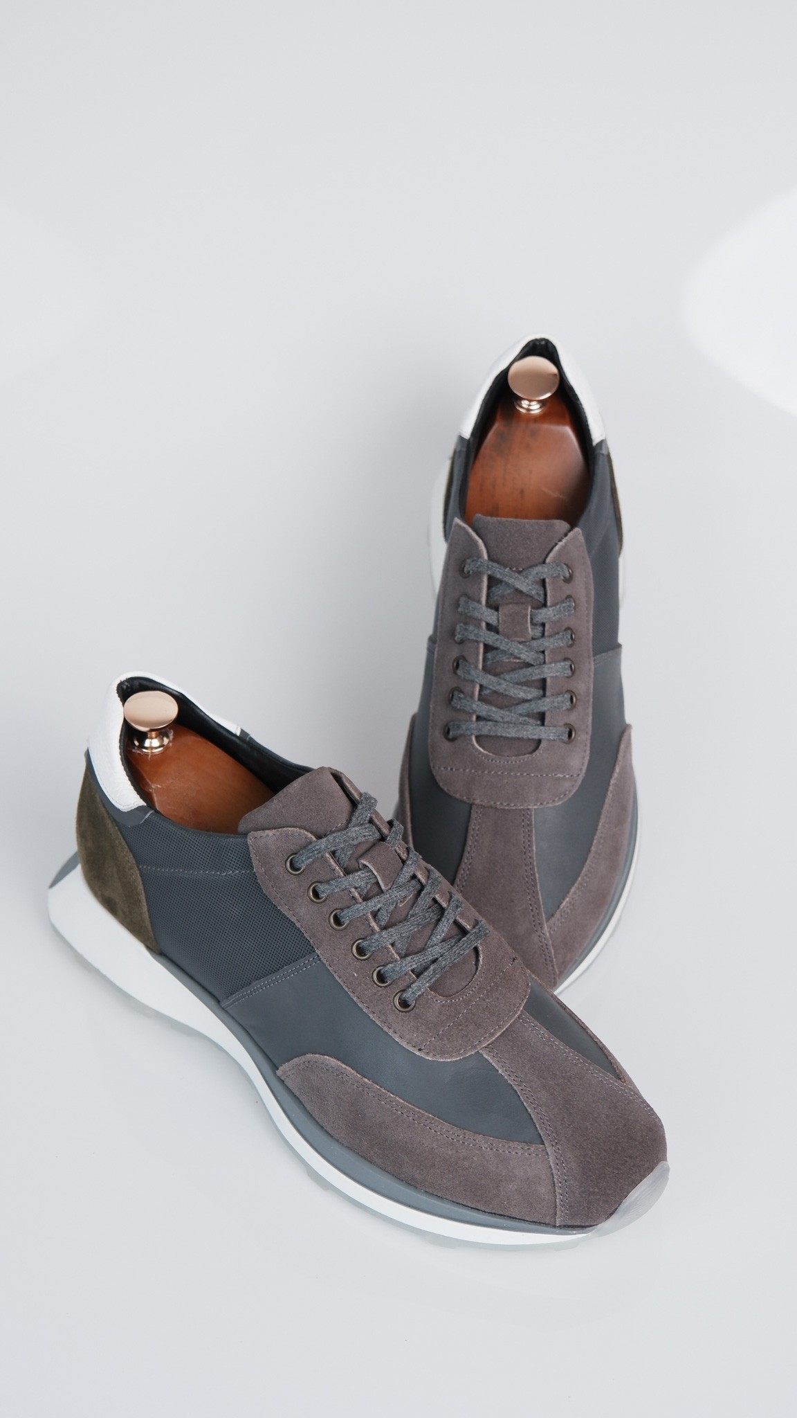 Pirlo Model Hakiki Natural Kombinasyon Deri Sneaker Ayakkabı