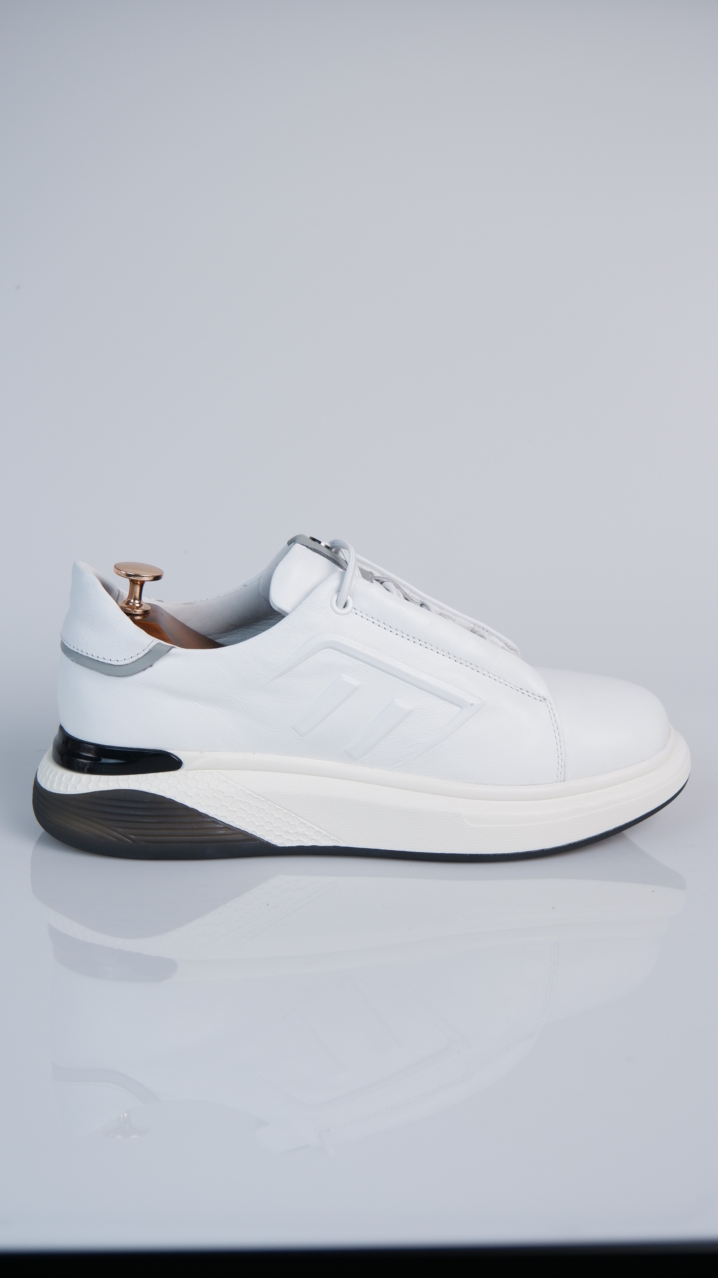 Claw Model Hakiki Natural Deri Köpük Comfort Taban Sneaker Ayakkabı - Grii