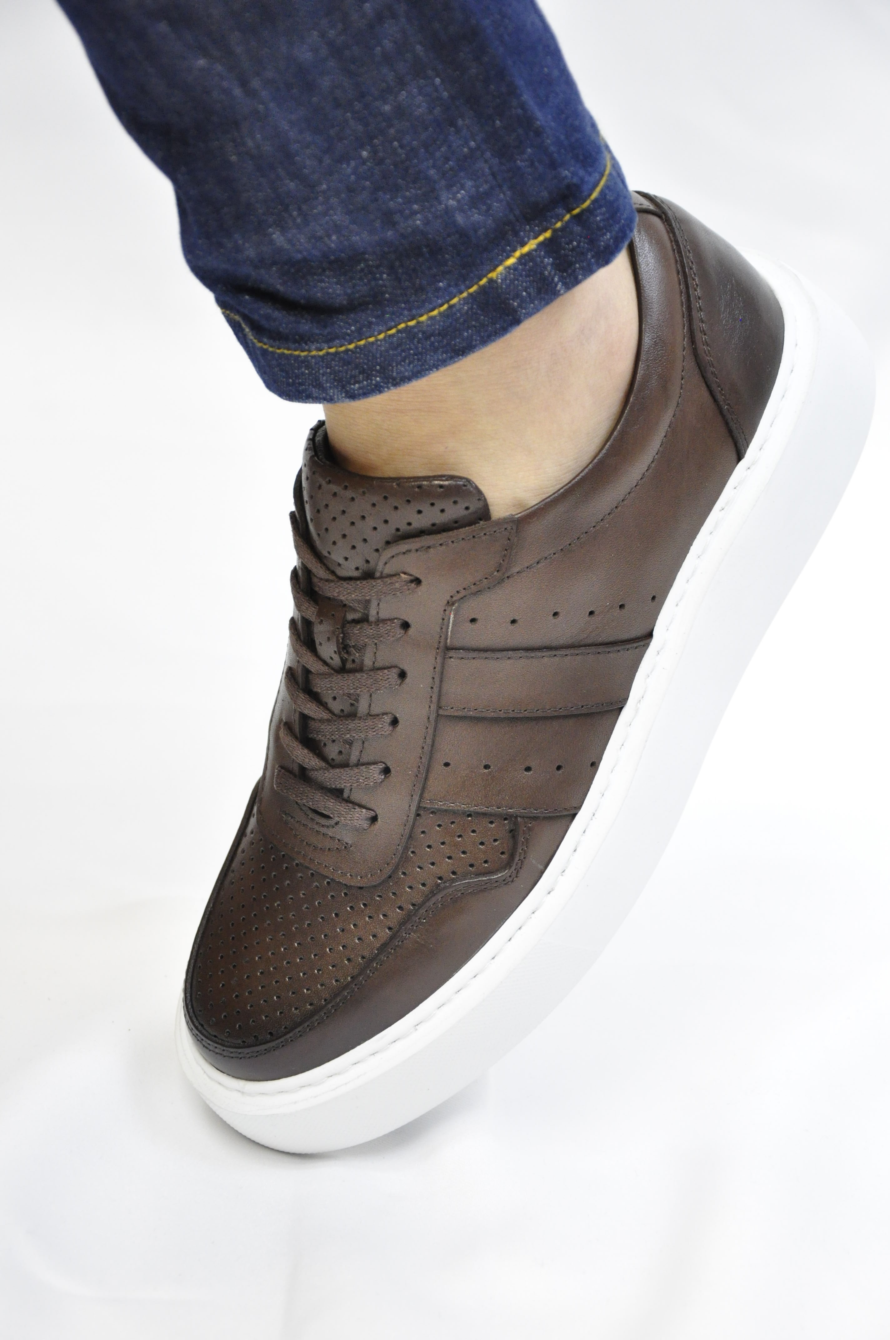Viper Model Hakiki Natural Deri Sneaker Ayakkabı - Kahverengi
