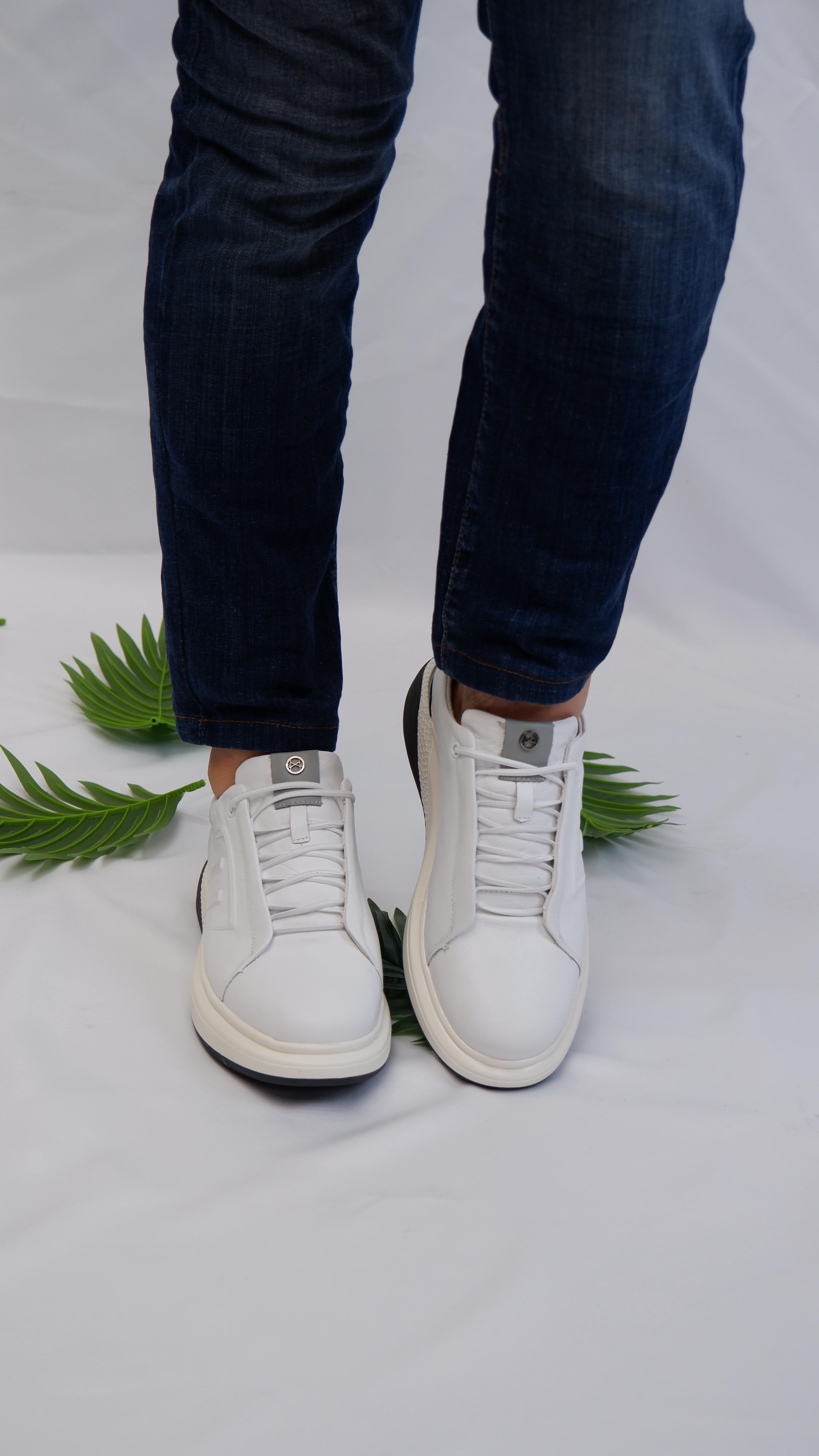 Claw Model Hakiki Natural Deri Köpük Comfort Taban Sneaker Ayakkabı - Grii