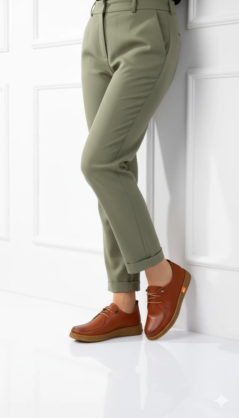 Latitude Model Hakiki Deri Kadın Sneaker Ayakkabı - TABA