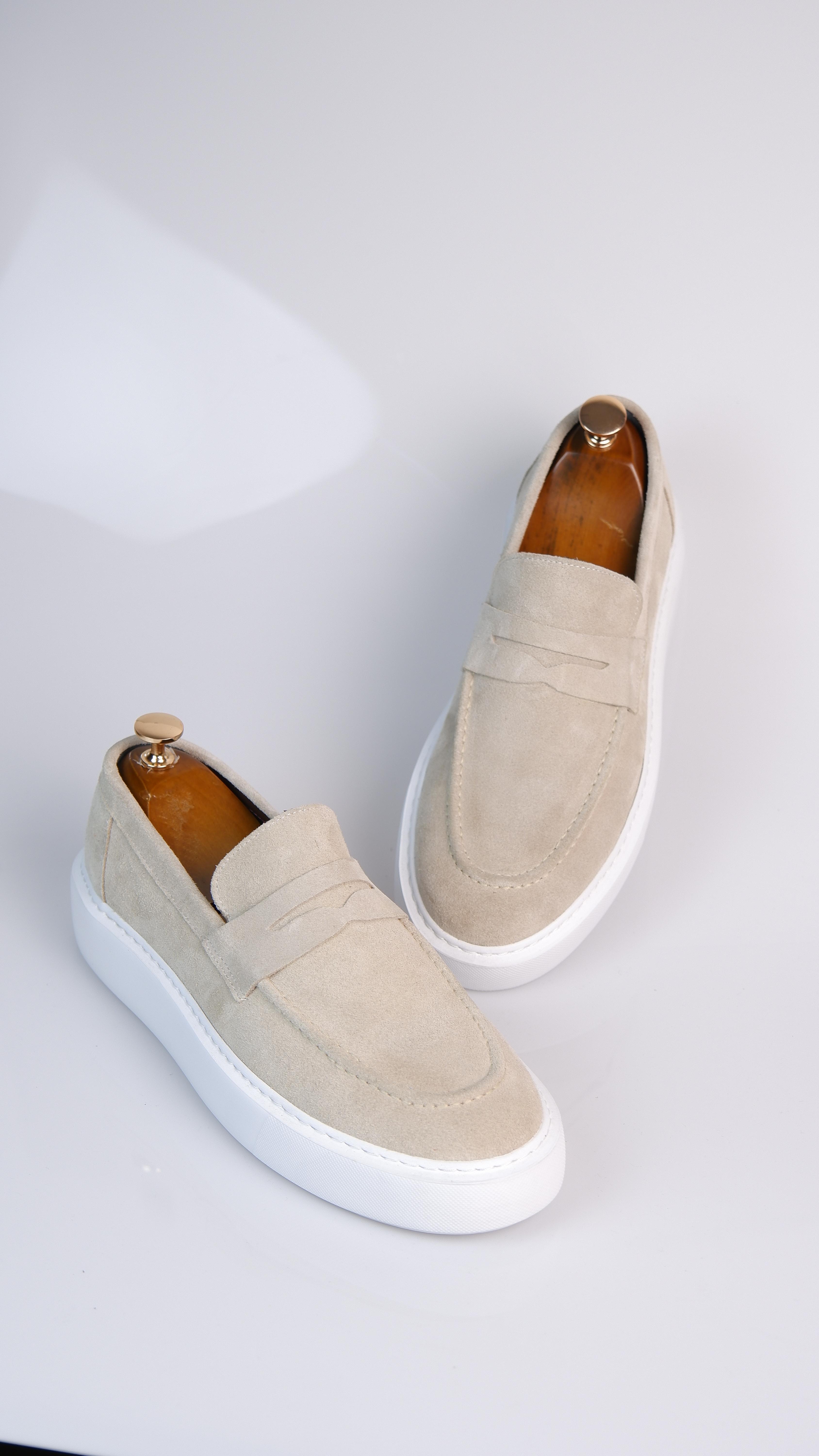 Dumas Model Hakiki Natural Set Deri Loafer Ayakkabı - Bej