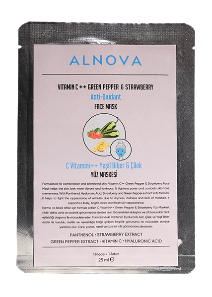ALNOVA C Vitamini ++ Yeşil Biber & Çilek Yüz Maskesi