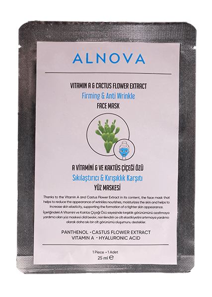 ALNOVA A Vitamini & Kaktüs Çiçeği Özlü Sıkılaştırıcı & Kırışıklık Karşıtı Yüz Maskesi