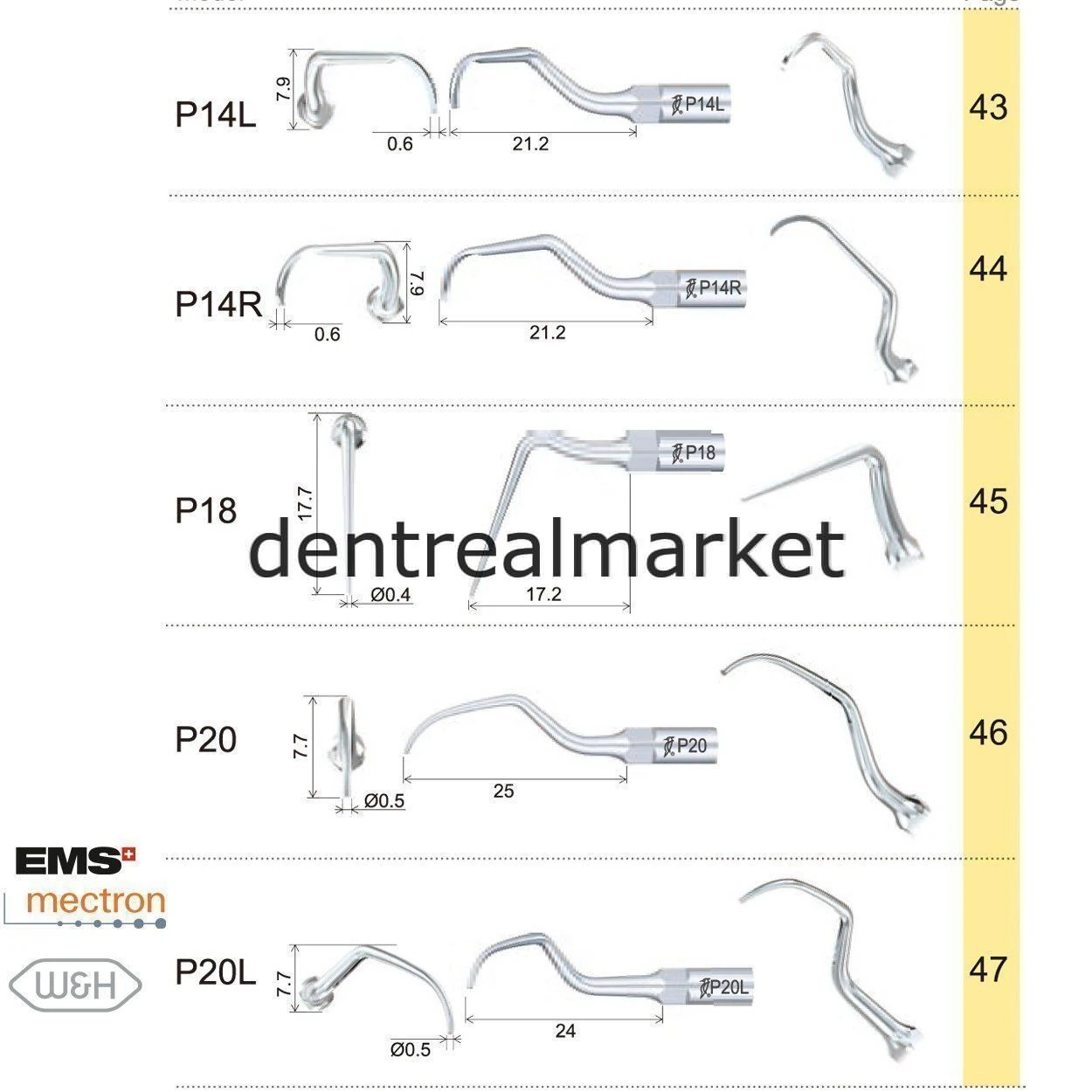 Kavitron Periodontic Ucu P22L - Ems,Mectron,Woodpecker,WH Uyumlu