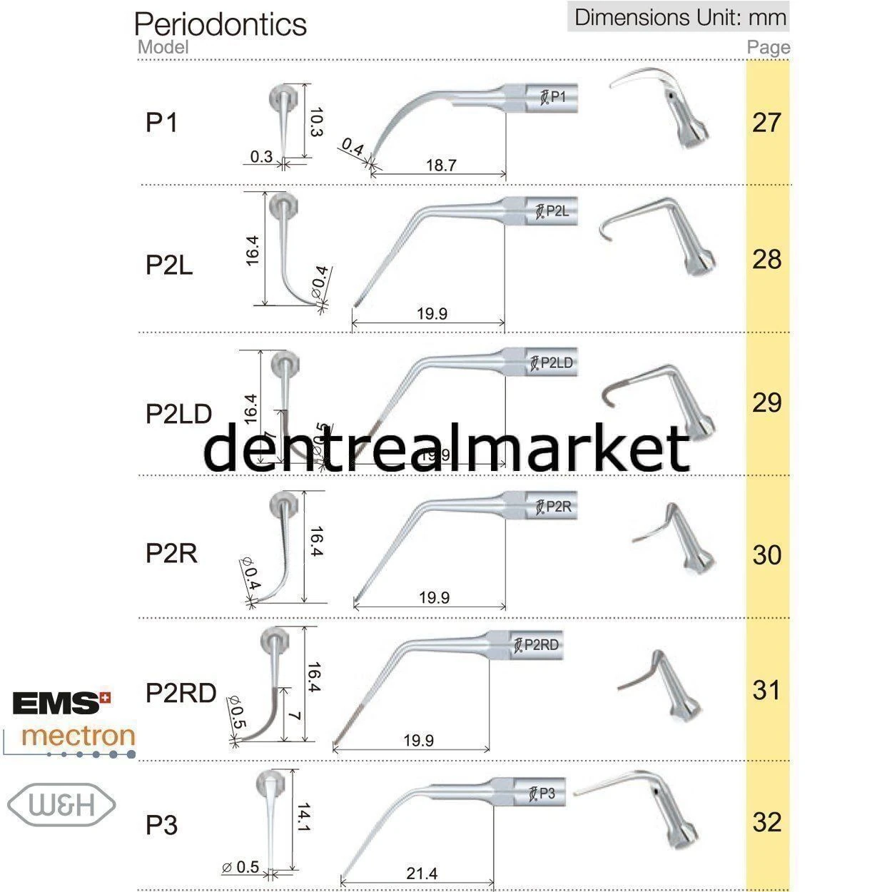 Kavitron Periodontic Ucu P7- Ems,Mectron,Woodpecker,WH Uyumlu