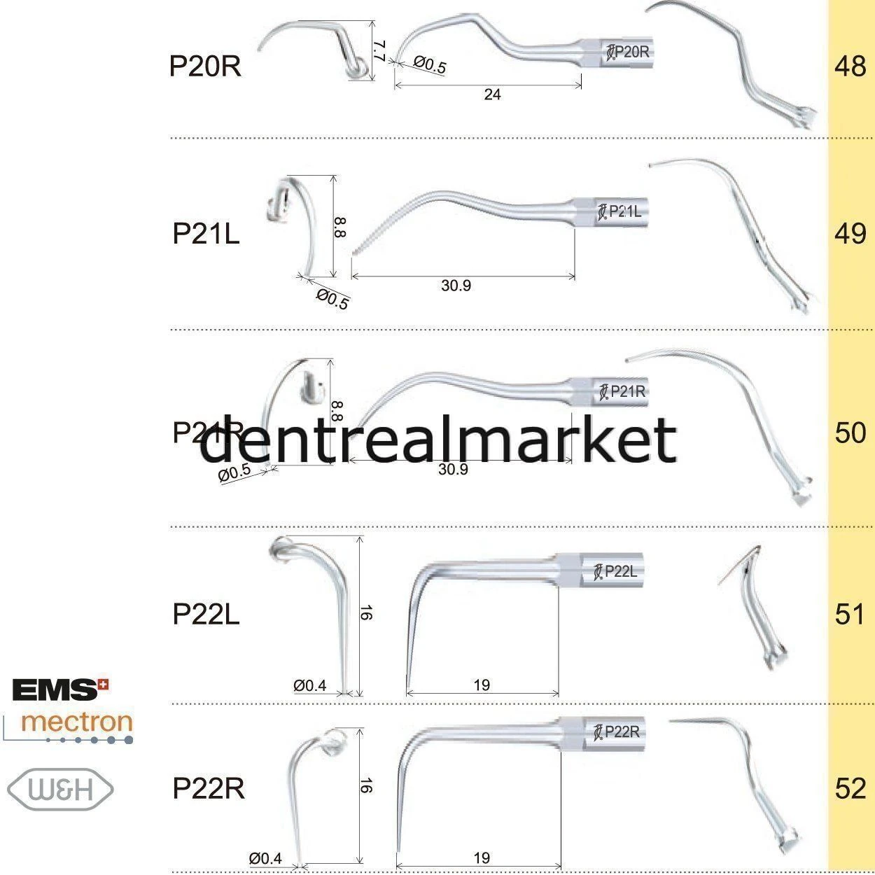 Kavitron Periodontic Ucu P2R- Ems,Mectron,Woodpecker,WH Uyumlu