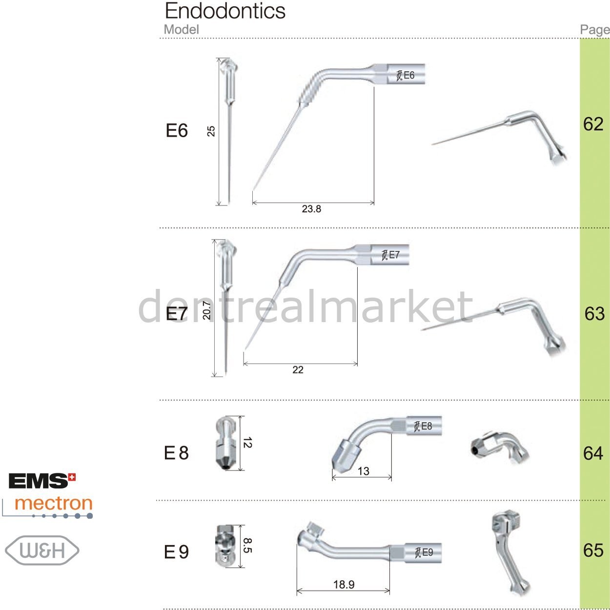 Kavitron Uç Endodonti E1 - Ems,Mectron,Woodpecker,WH Uyumlu